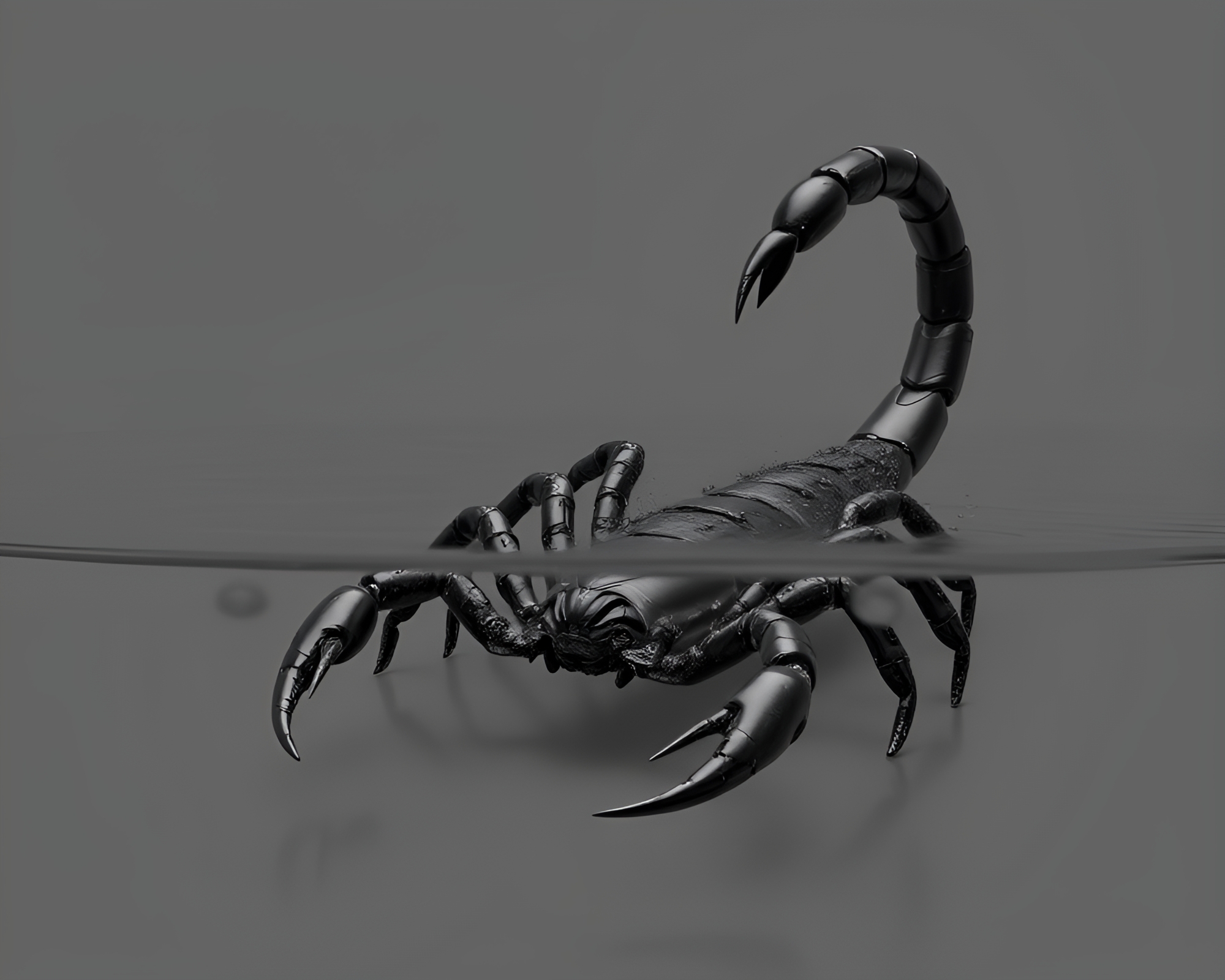 Lunar Scorpion in High-Poly Water Distortion – free AI stock image