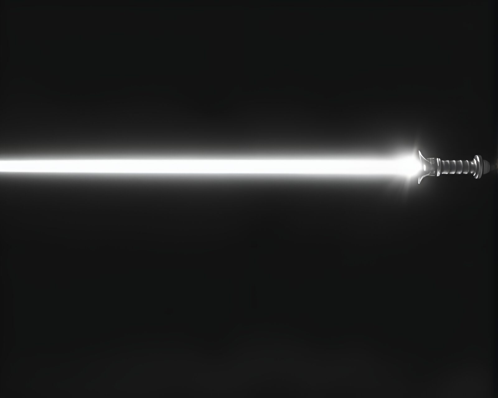Sleek laser sword surrounded by dark lens vignette