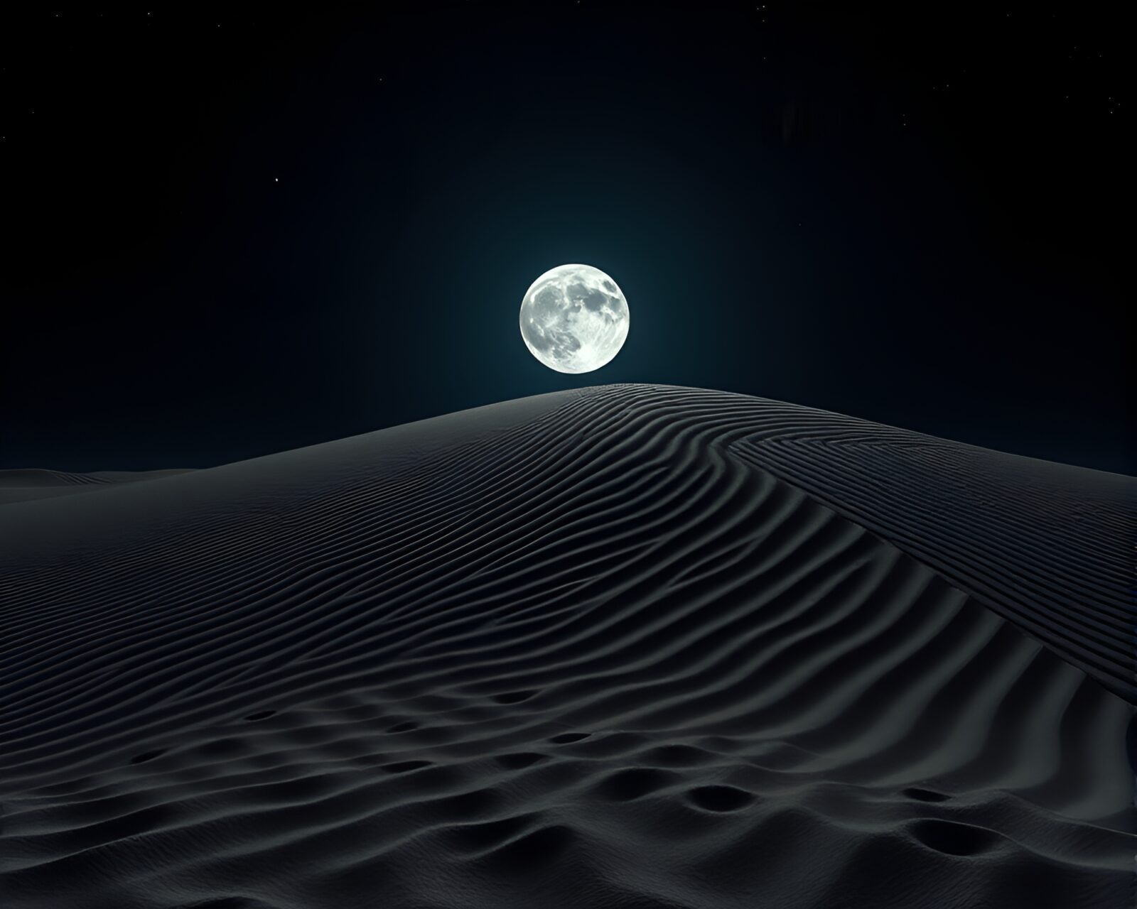 Intricate shield design in swirling sand under moonlight.
