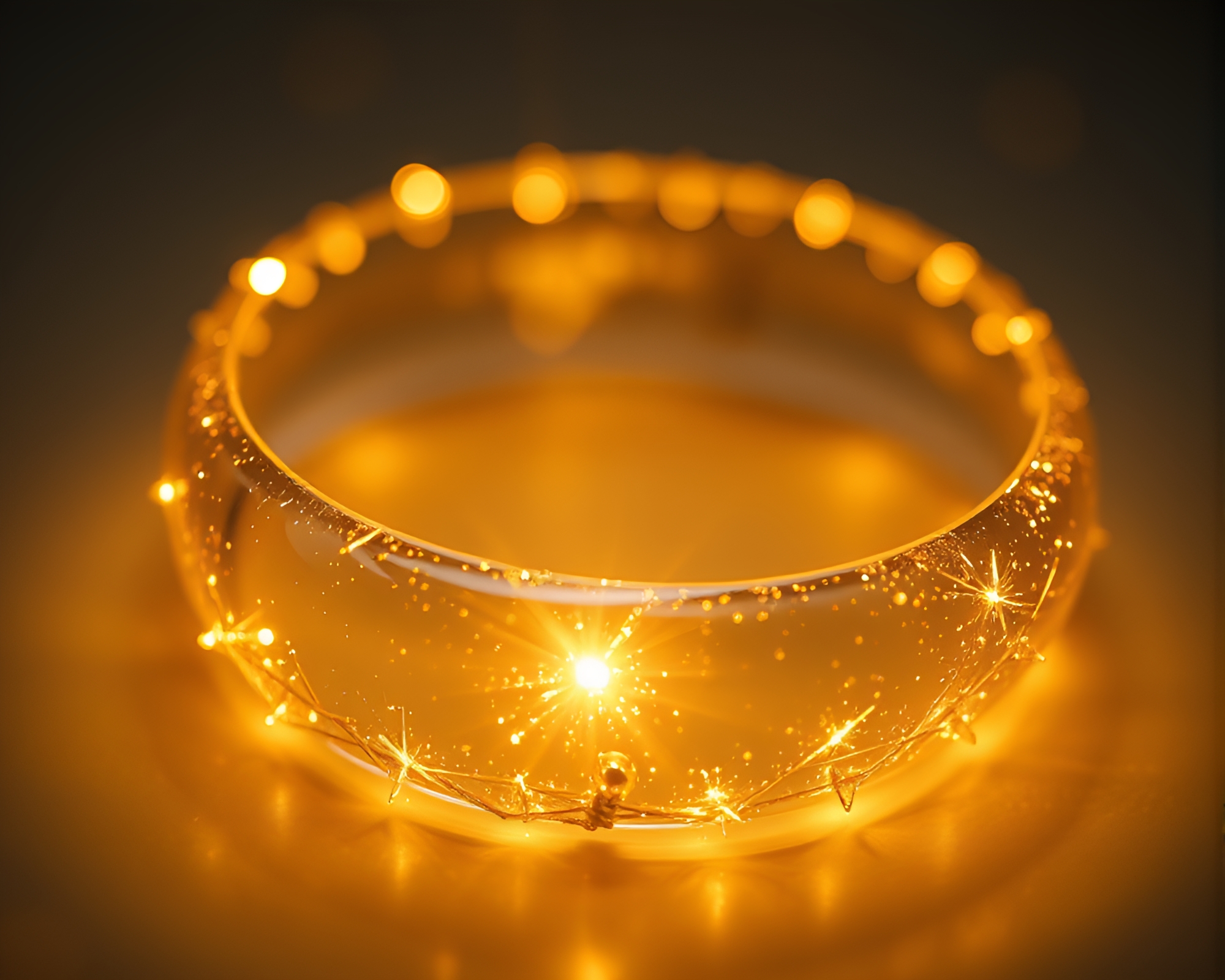 Fairy Light Sparkle in Golden Hour Bracelet Composition – free AI stock image