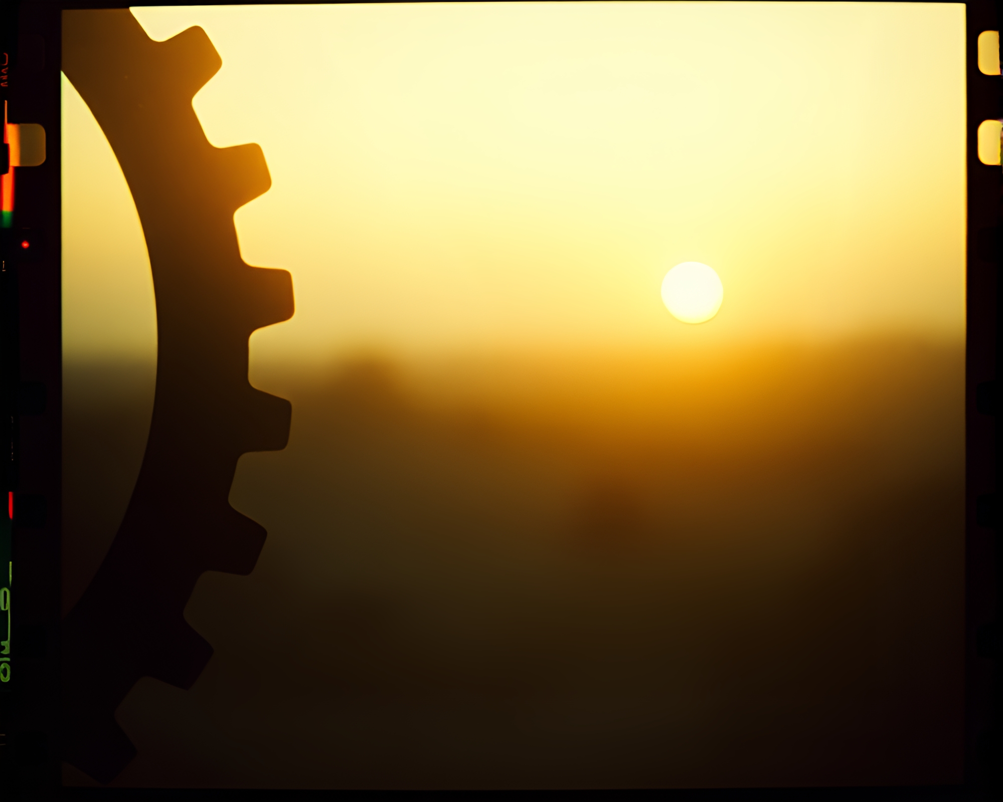 Binary Code Film Sprocket Ink Wash Dawn – free AI stock image