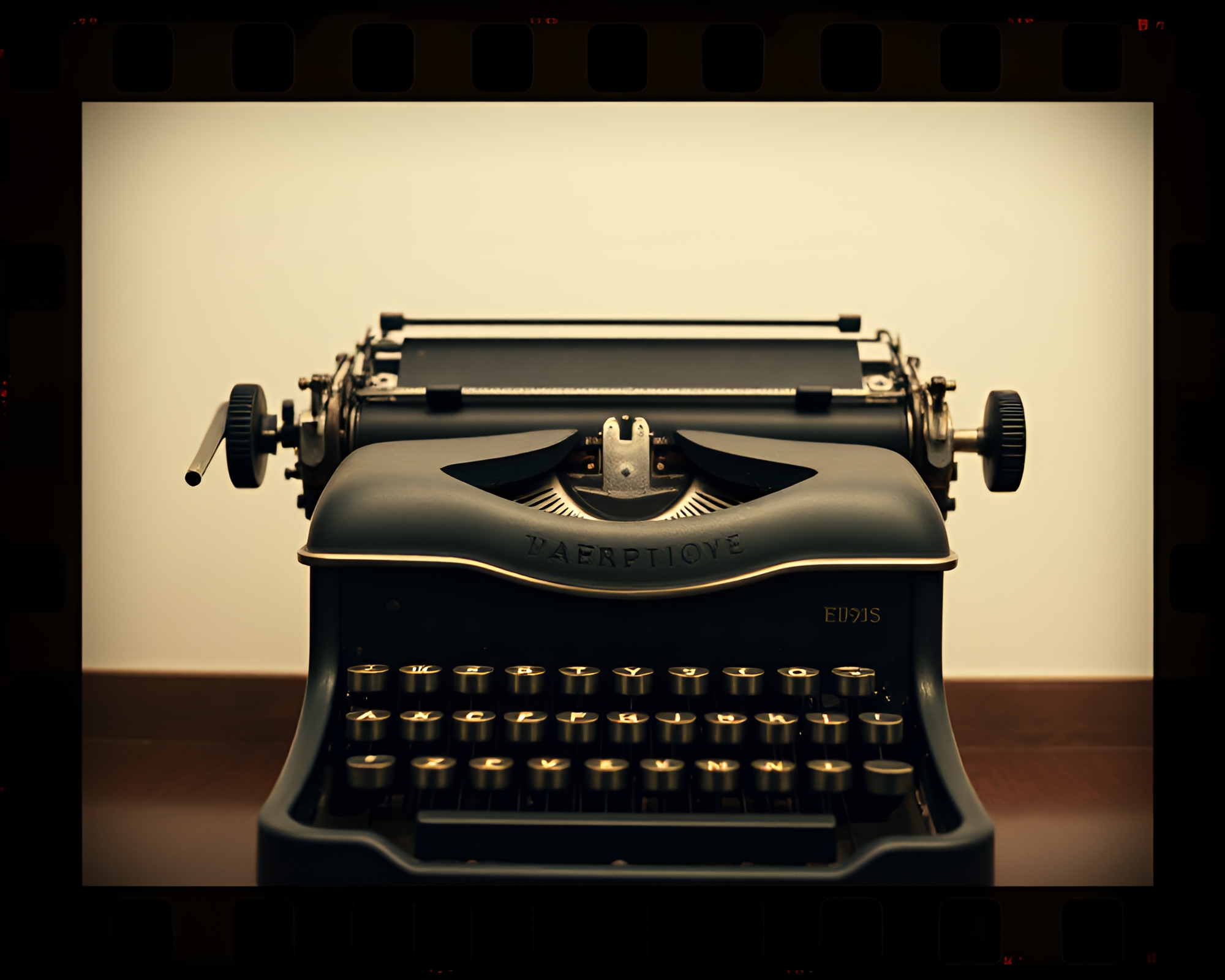 Vintage Typewriter in Dreamy Retro Film Façade – free AI stock image
