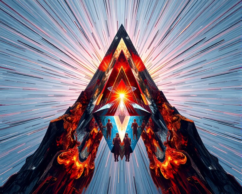 Prism Rift Dimensional Zoom Burst Maximalist Design – free AI stock image