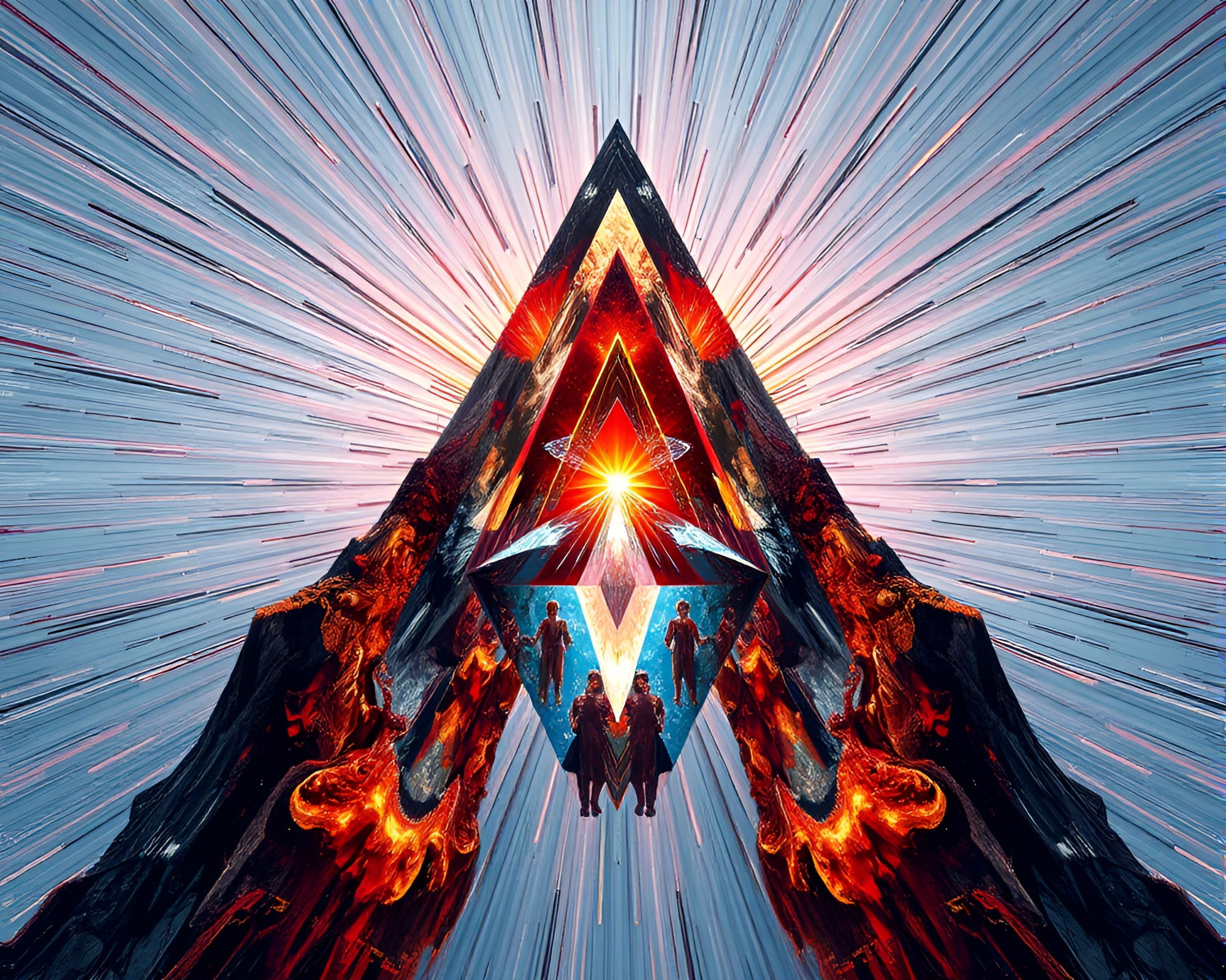 Prism Rift Dimensional Zoom Burst Maximalist Design – free AI stock image