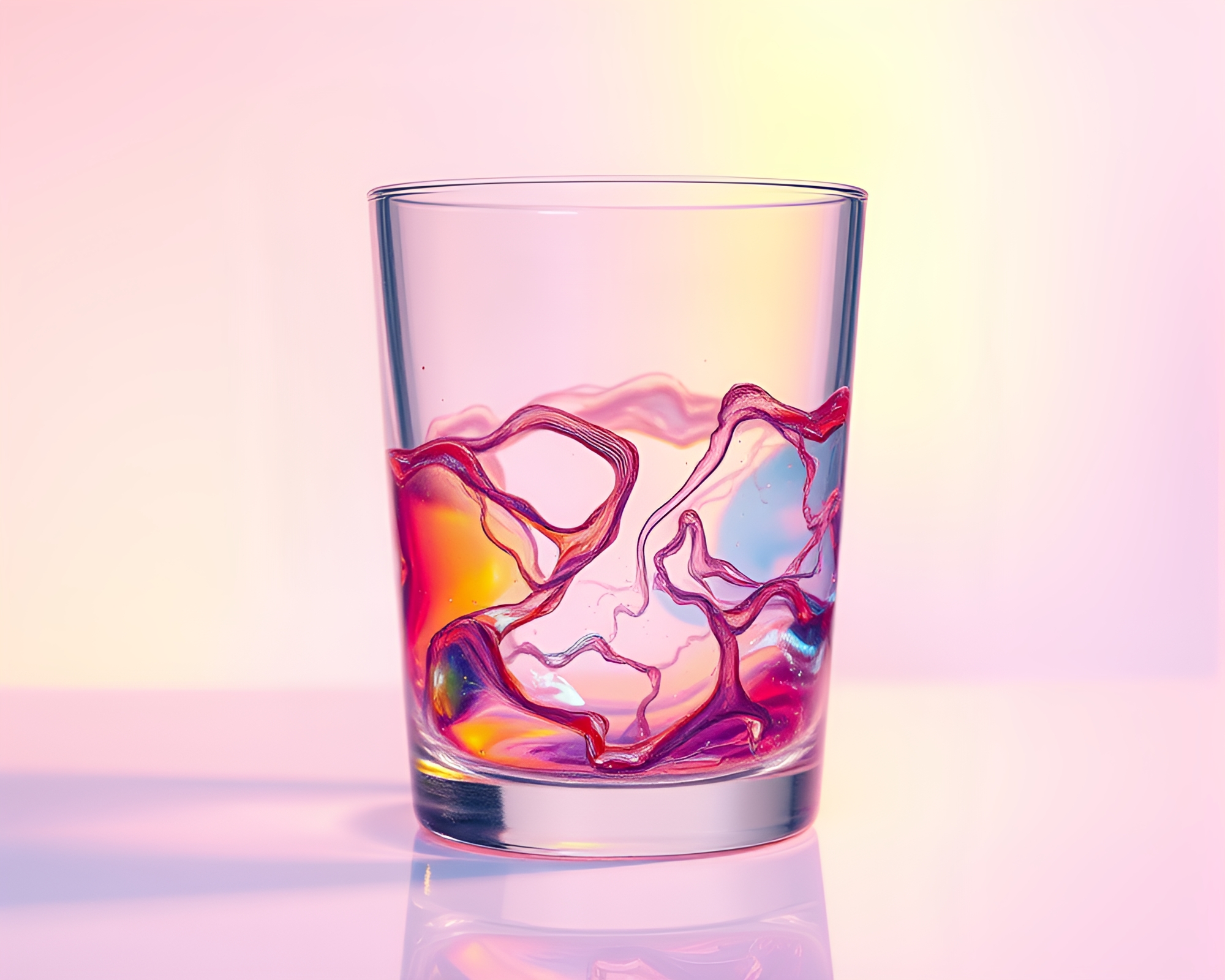 Time Traveler through Pastel Glass Distortion – free AI stock image