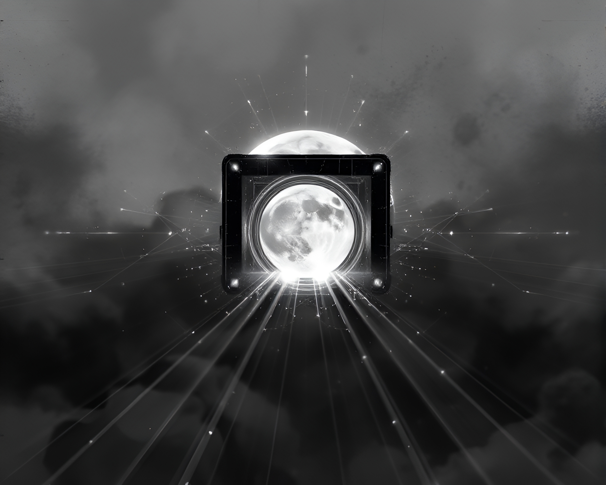 Quantum Lunar Teleportation Device Digital Painting – free AI stock image