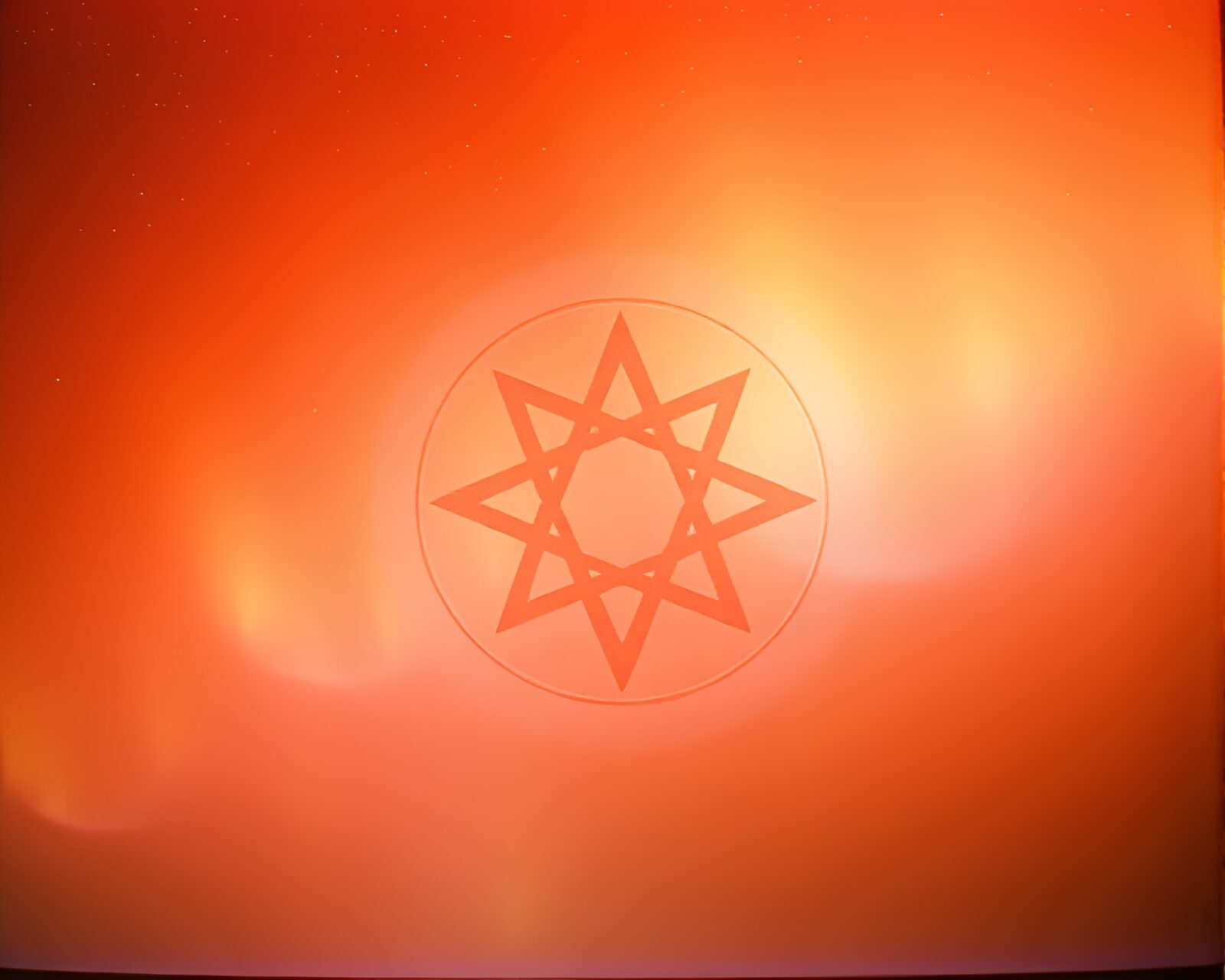 Dynamic angle captures alchemical symbols in vibrant aurora colors