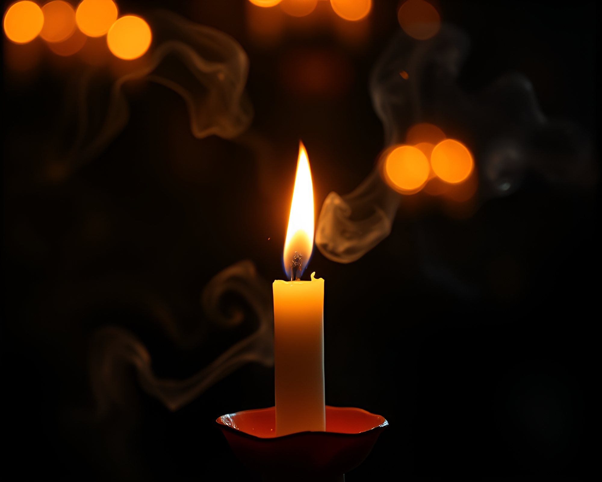 Dilating Time: Disco Ball Illuminated in Candle Smoke – free AI stock image