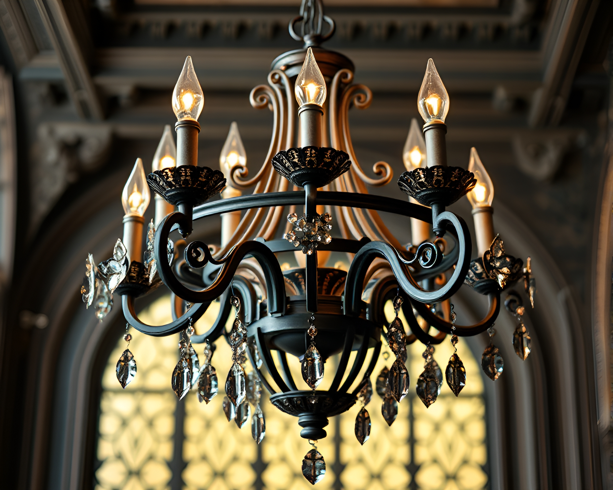 Gothic Chandelier in Motion with Matte Lighting – free AI stock image