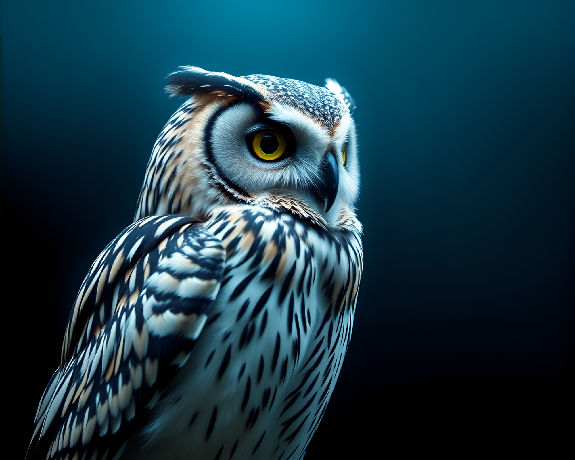 Ethereal Arctic Owl in Dutch Angle Artwork – free AI stock image