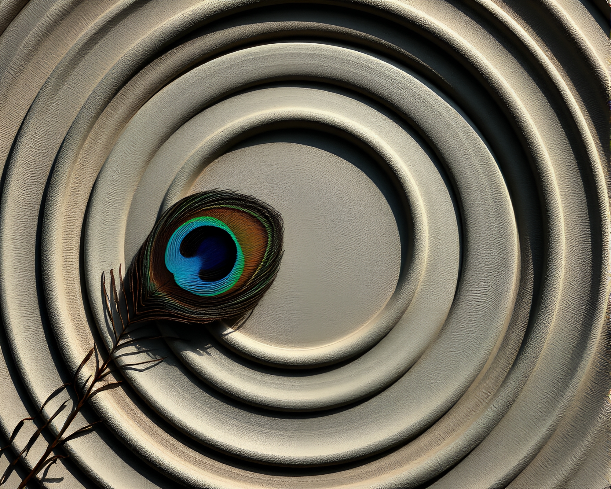 Maximalist Peacock Feather Concentric Circles – free AI stock image