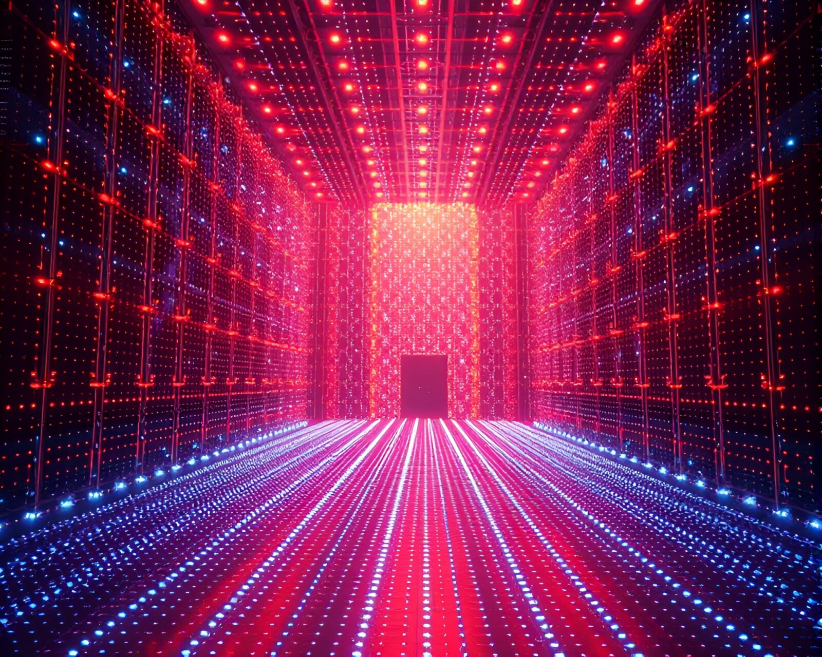 Architectural rendering of savannah with LED quantum teleportation device