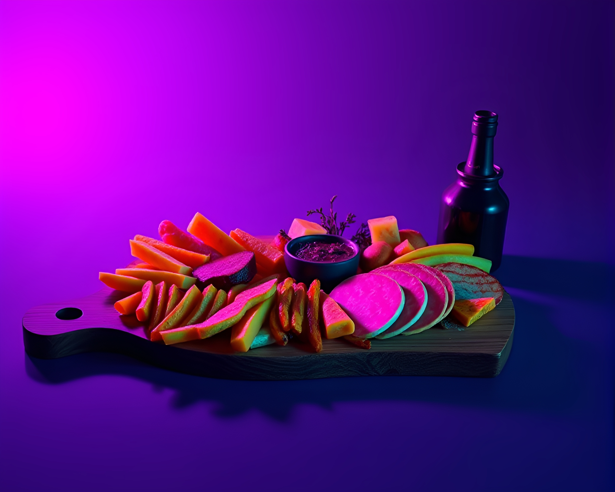 Charcuterie Board Negative Space Technical Illustration – free AI stock image