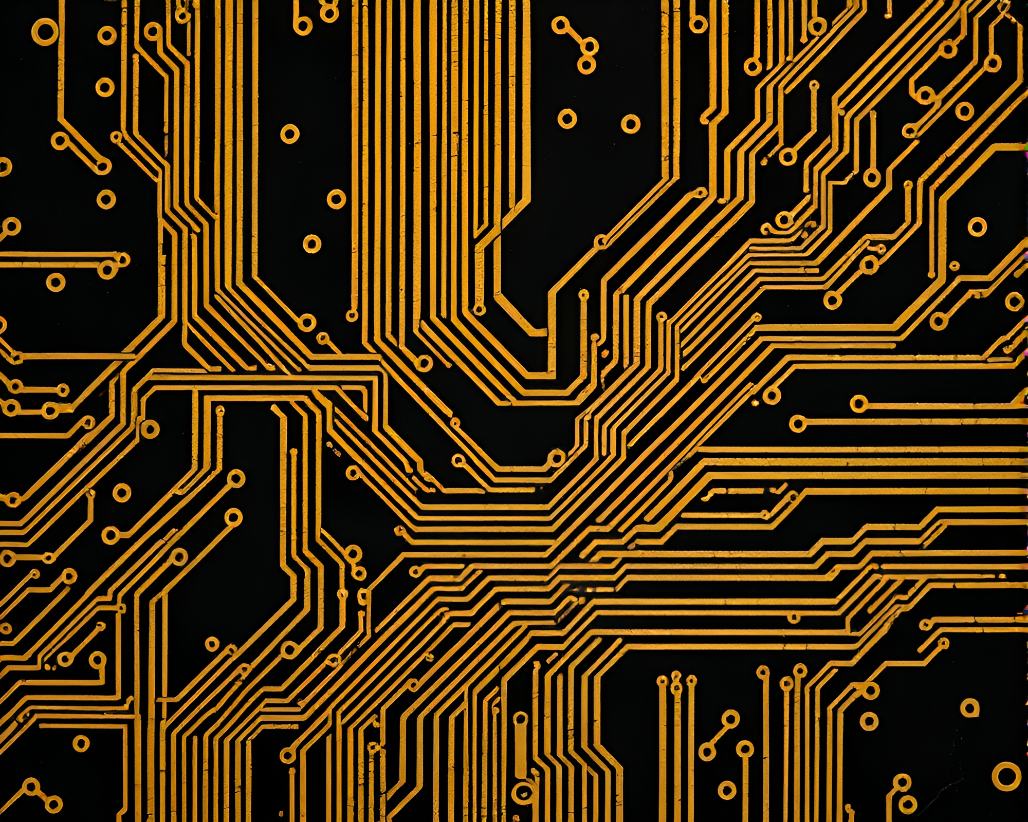 Sunset Savanna: Circuit Board Symmetry in Monochrome – free AI stock image