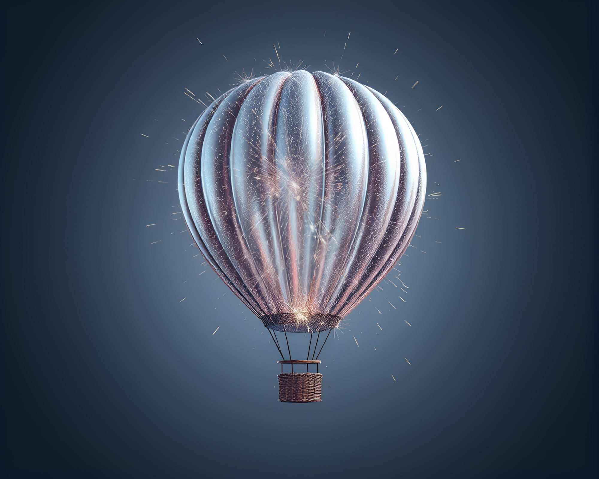 Metallic Hot Air Balloon Zoom Burst – free AI stock image