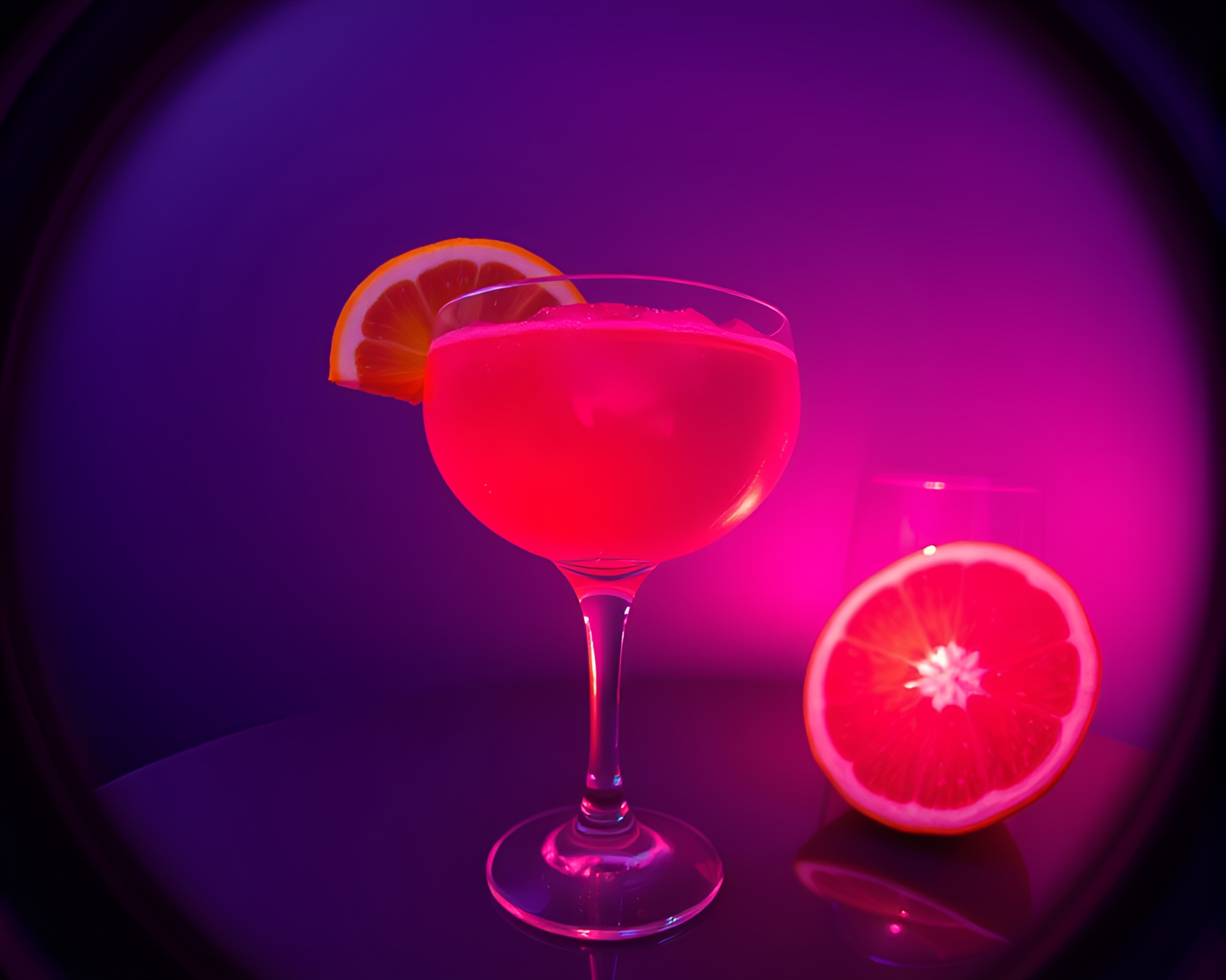 Surreal Blood Orange Cocktail X-Ray Scene – free AI stock image