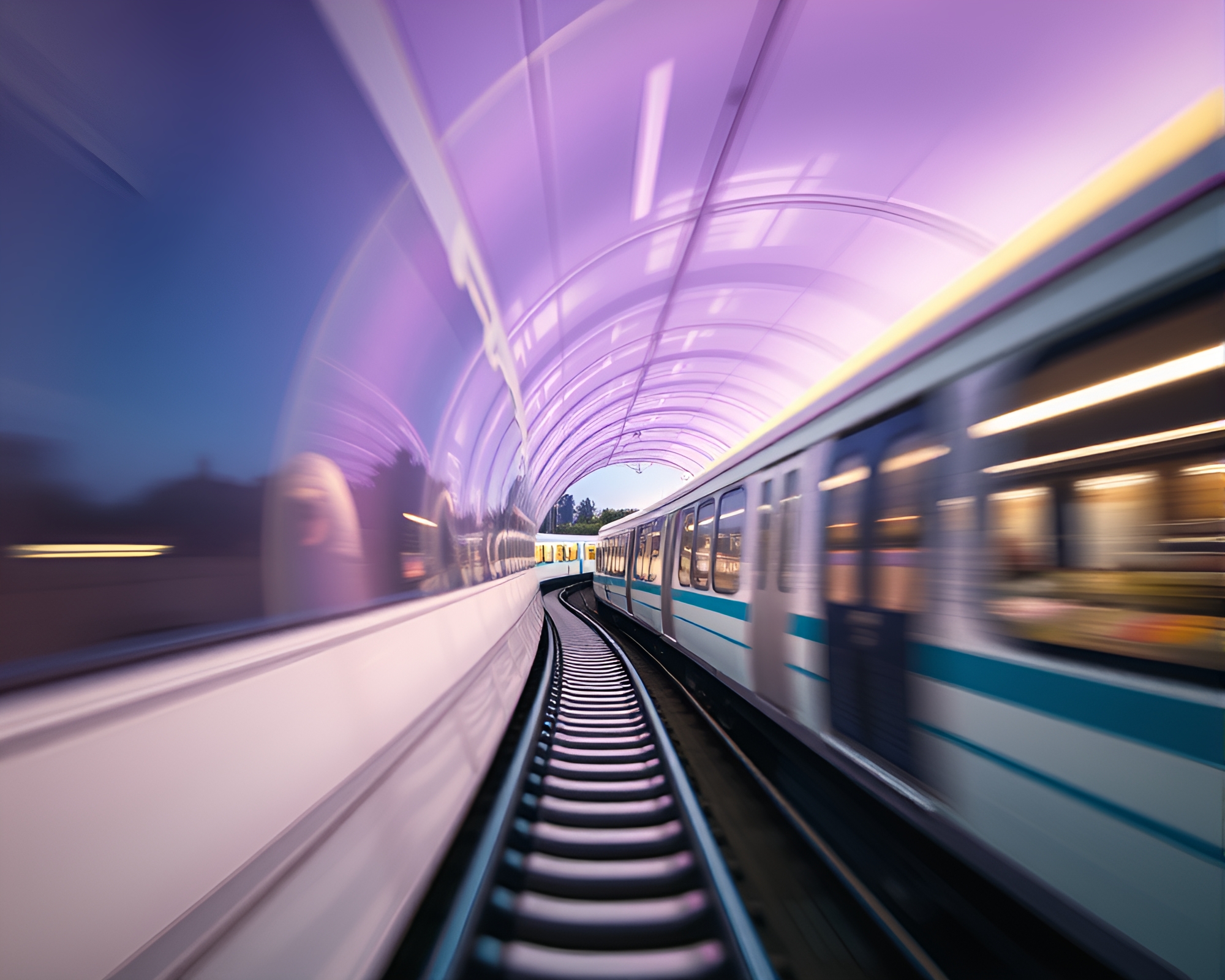 Ethereal Monorail: Dreamlike Pastel Spiral Journey – free AI stock image