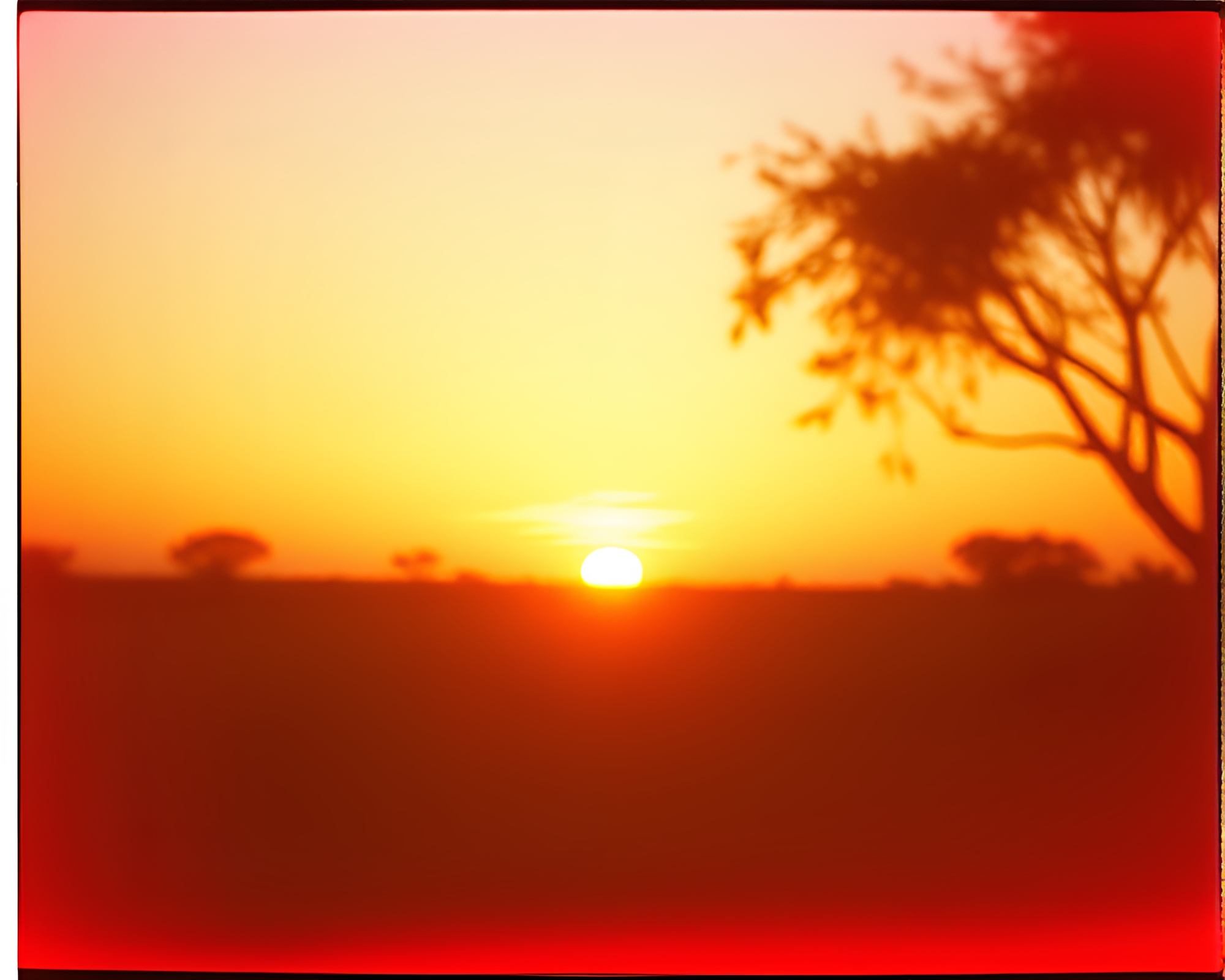 Savanna Sunset Film Reel Sprocket Holes – free AI stock image