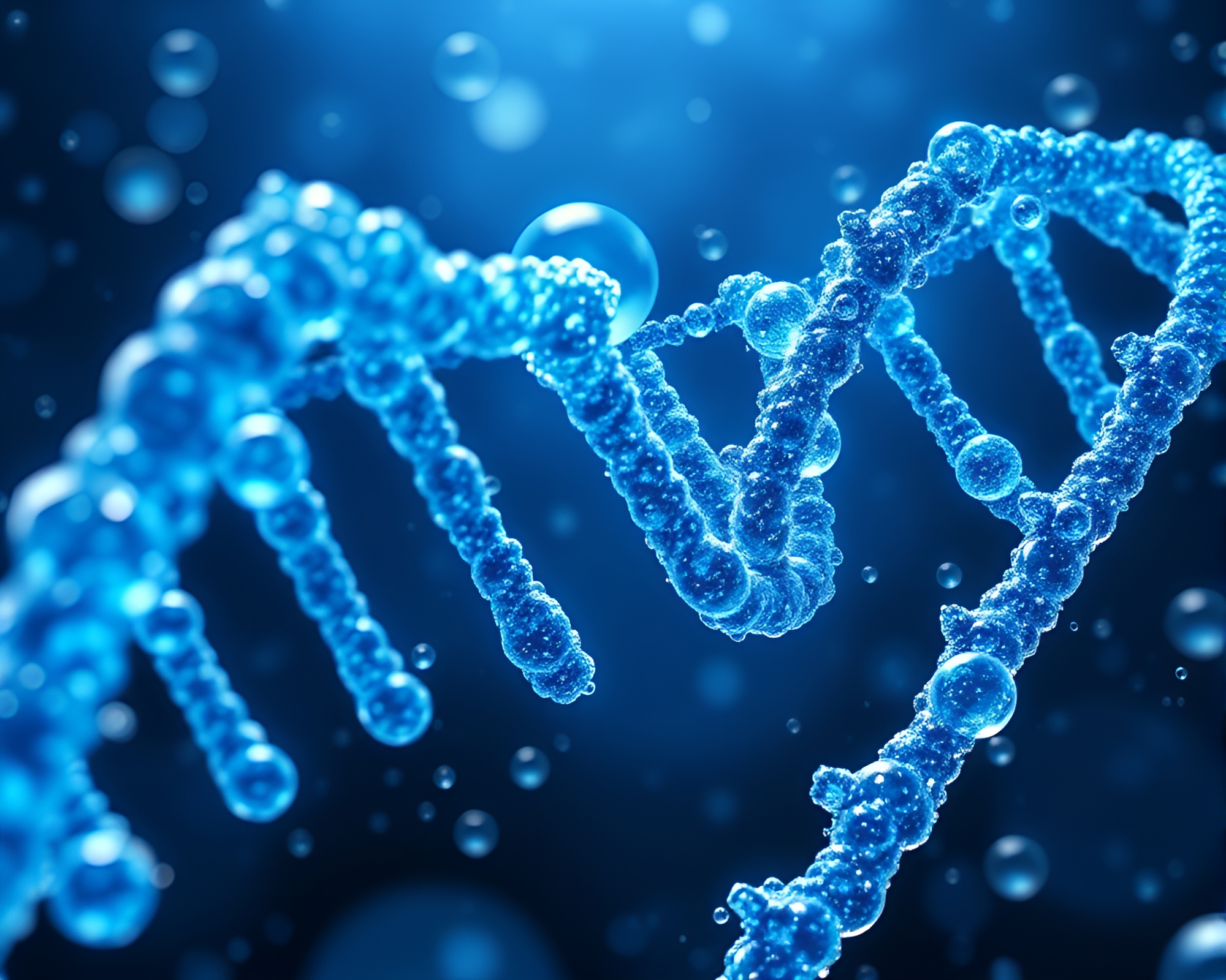 Anime DNA Helix Bubble Clusters – free AI stock image