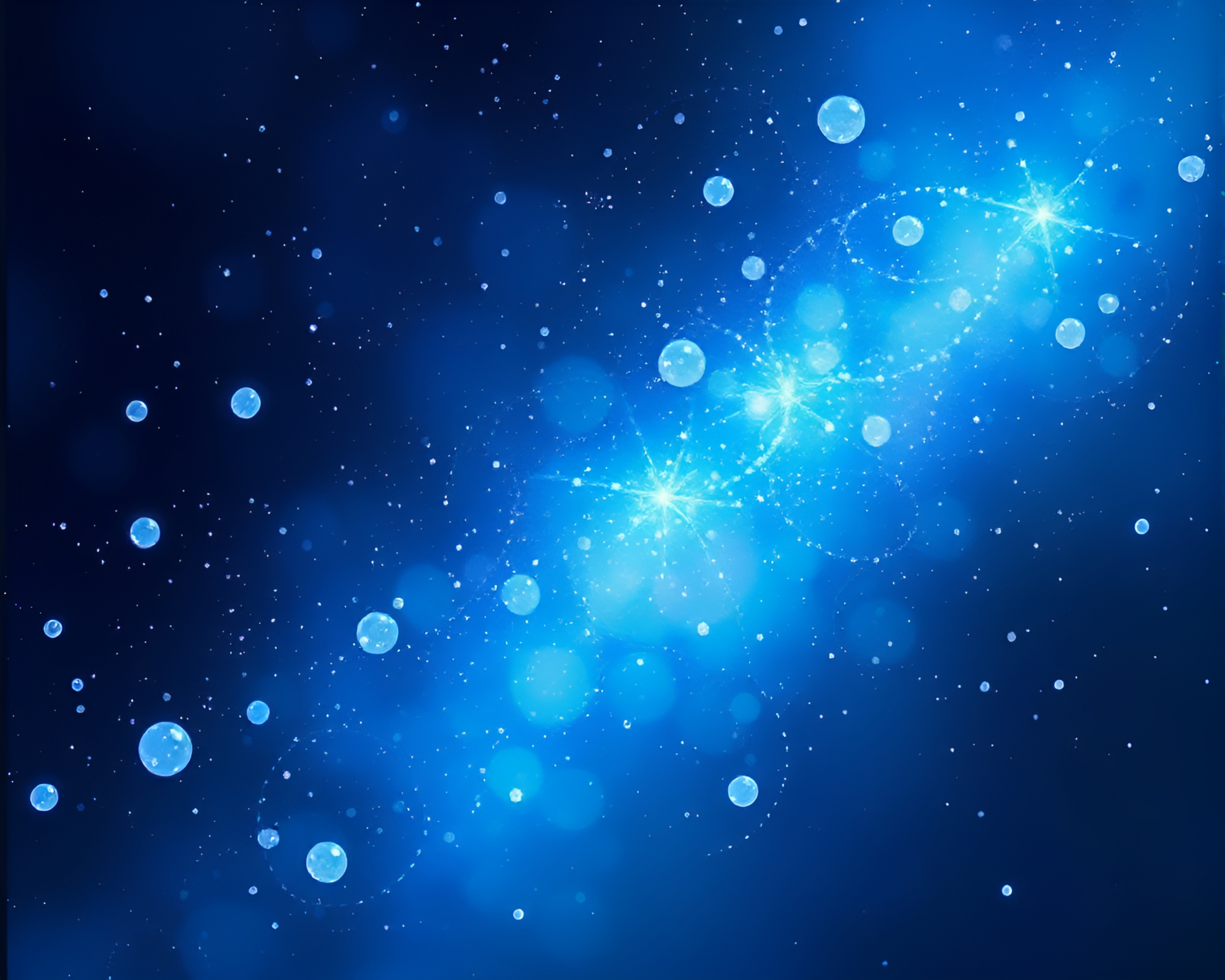Sapphire Dreams: Floating Particle Dreamscape – free AI stock image