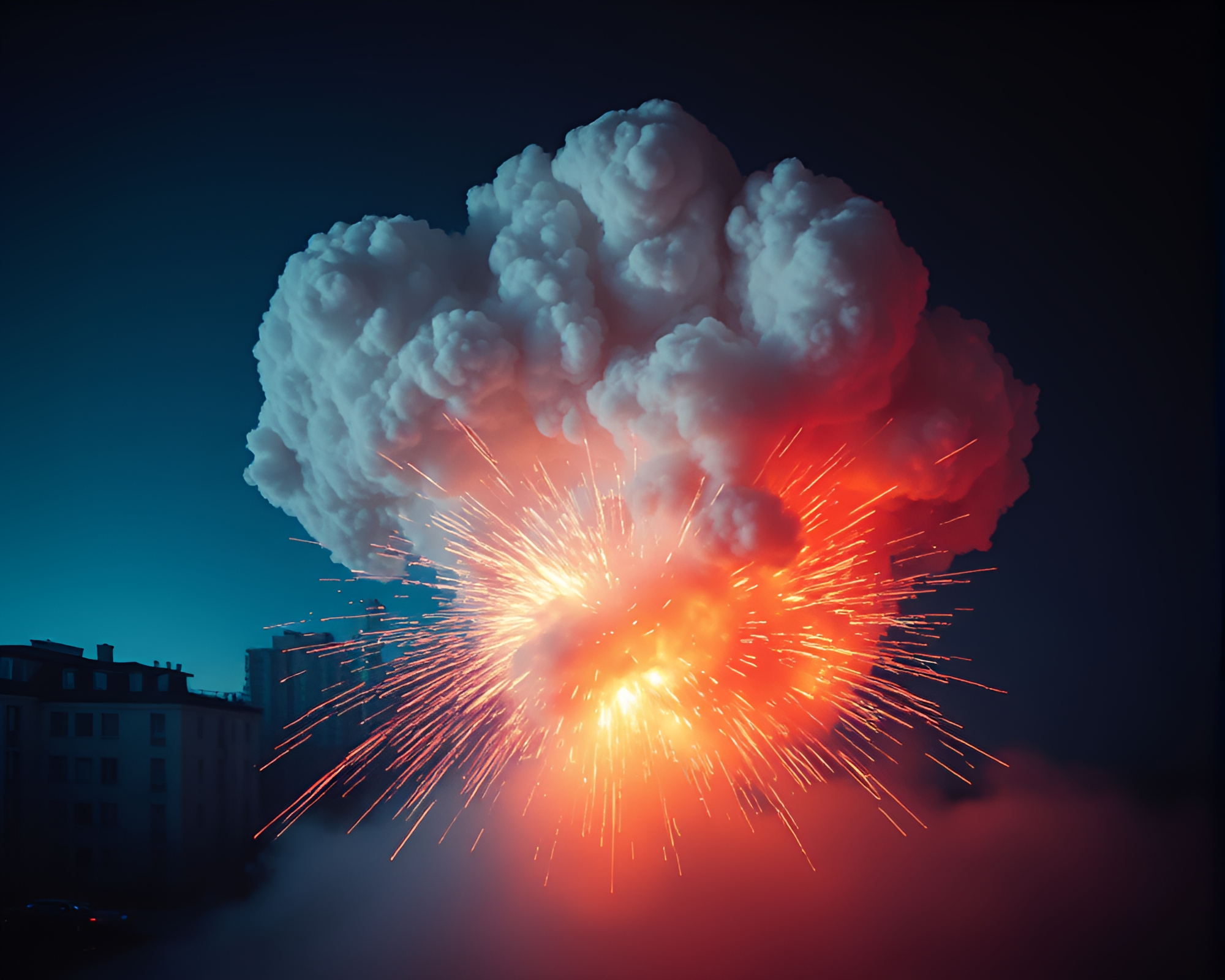 Baguette Explosion: Retro Scanlines Long Exposure – free AI stock image