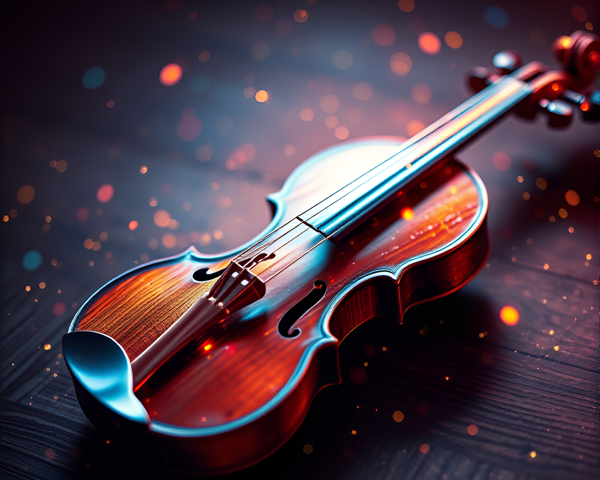 Ethereal Violin In Aurora Borealis Fantasy – free AI stock image