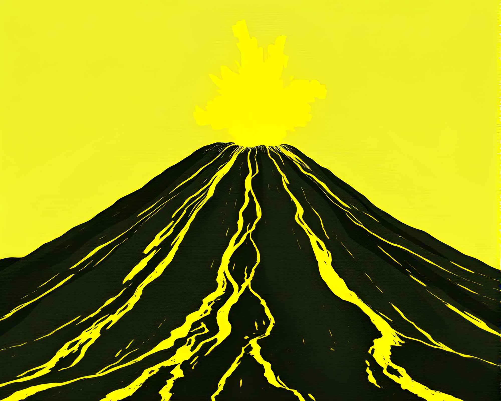 Striking Monochrome Volcanic Eruption Cross-Processed Image – free AI stock image