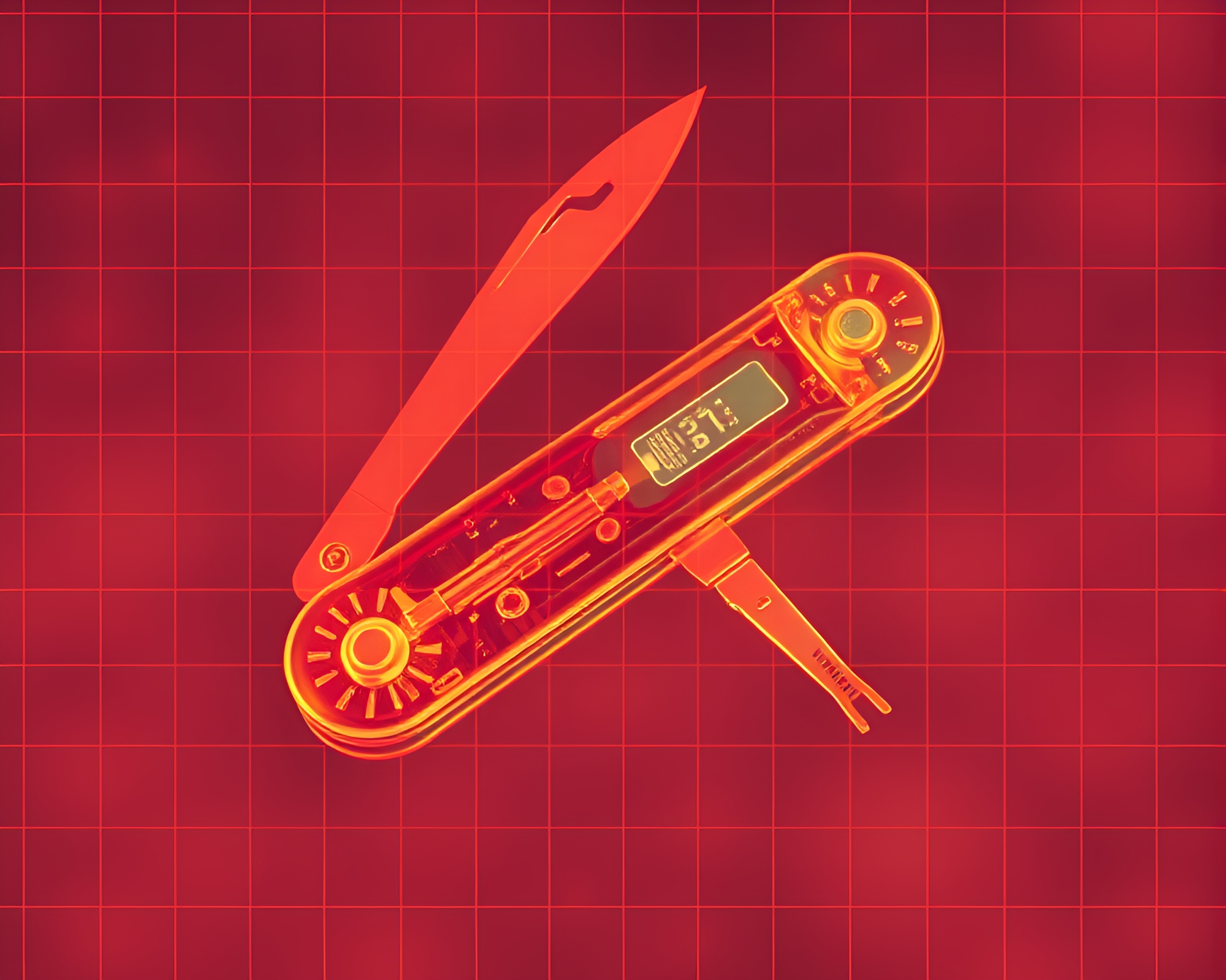 Ethereal X-ray Composition of Rusty Pocketknife – free AI stock image