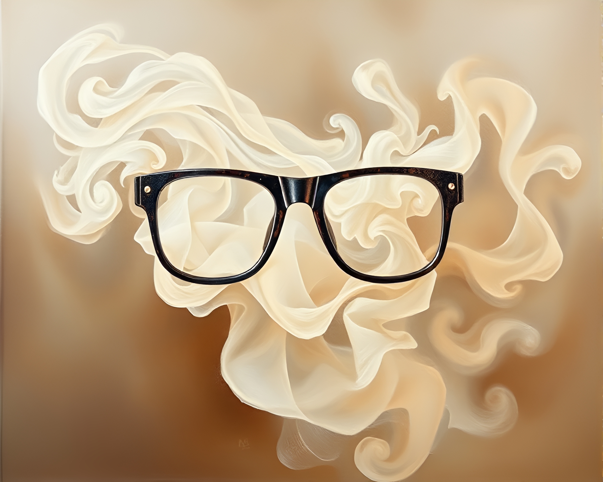 Augmented Reality Glasses in Oil on Canvas Artwork – free AI stock image