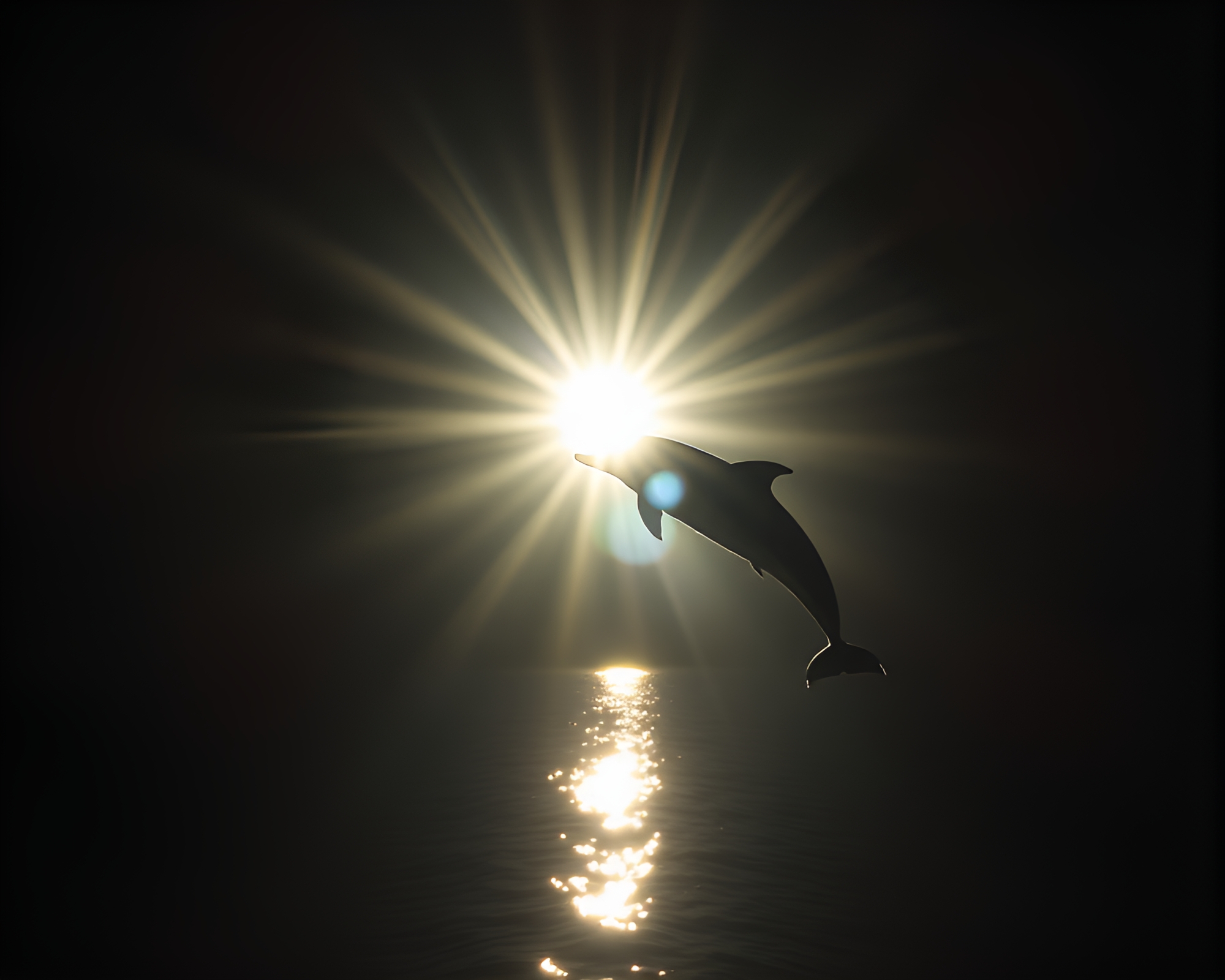 Amazon River Dolphin in Noir Streetlamp Glow – free AI stock image
