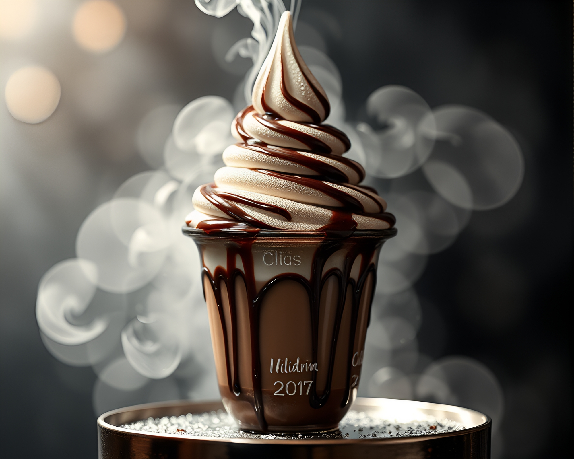 Chocolate Fountain Silver Leaf Tattoo Flash Art – free AI stock image