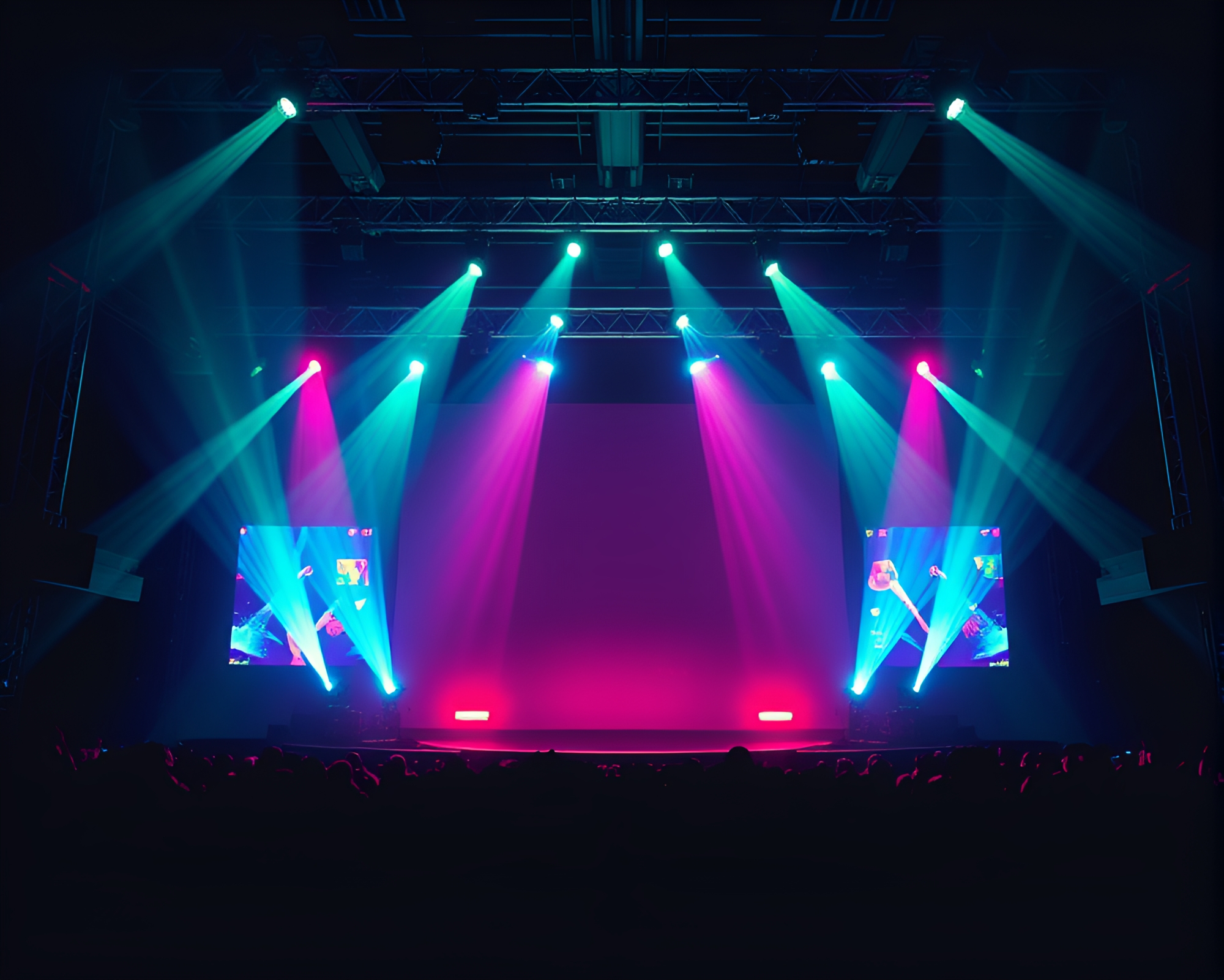 Ethereal Multiverse Portal Illuminated by Concert Stage Lights – free AI stock image