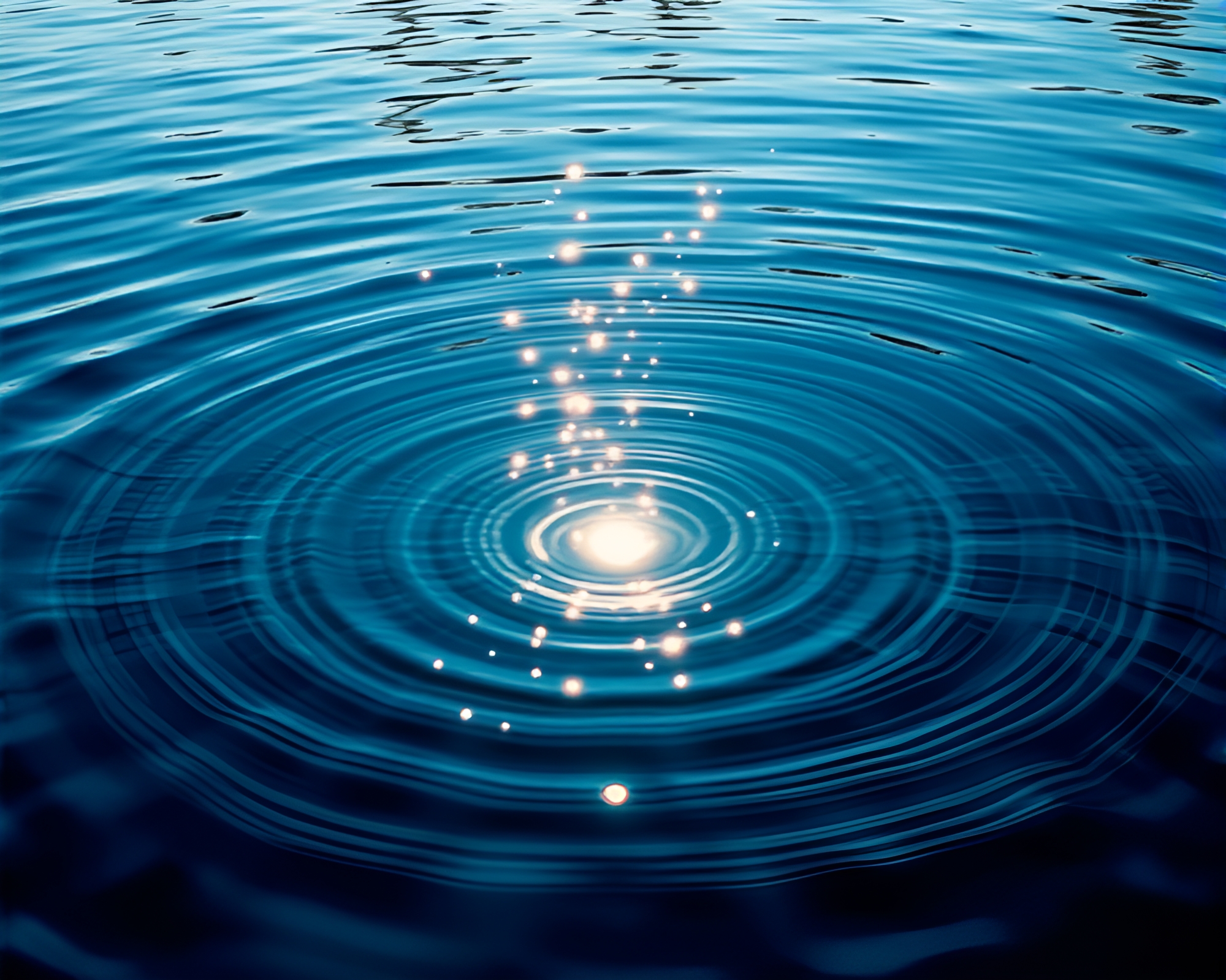 Runic Symbols Reflected in Rippling Water with Mosaic Lighting – free AI stock image