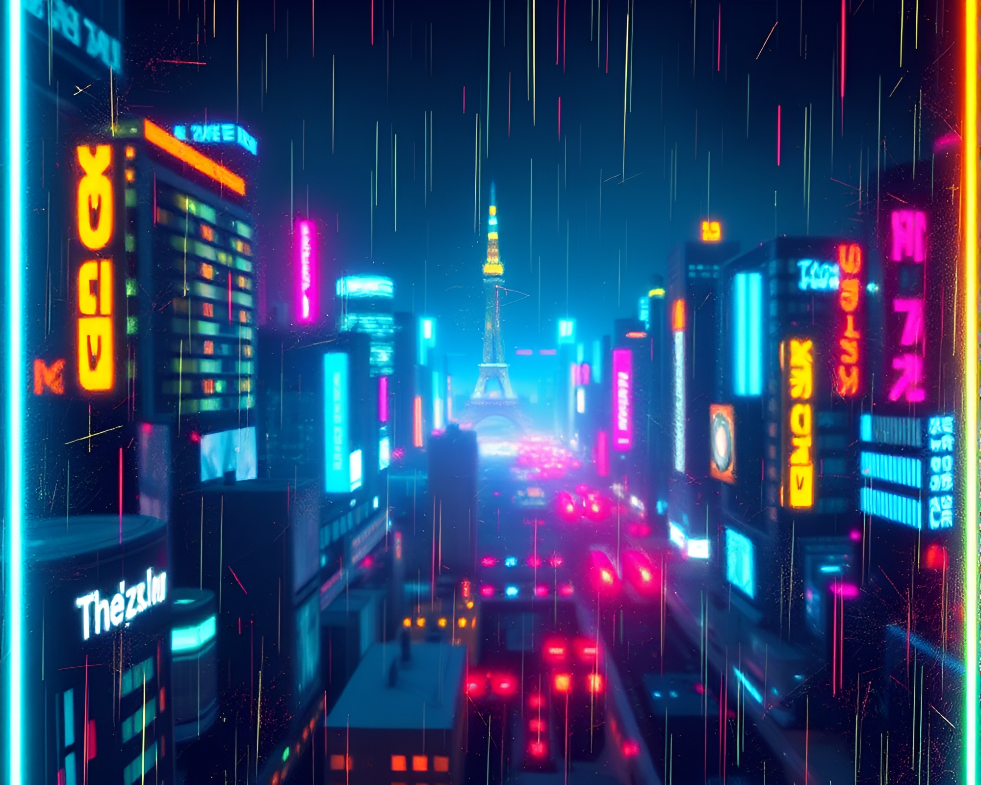 Neon City Armor: Geometric Abstraction Scratch Textures – free AI stock image