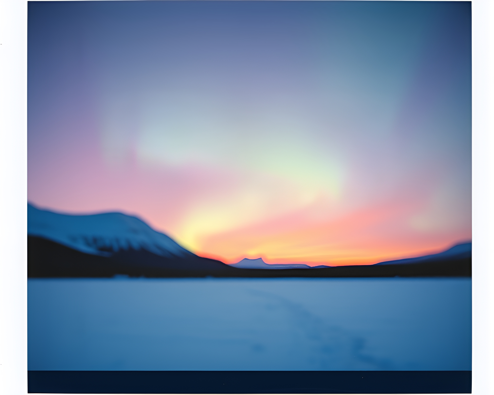Northern Tundra Pan Blur in Polaroid Glow – free AI stock image