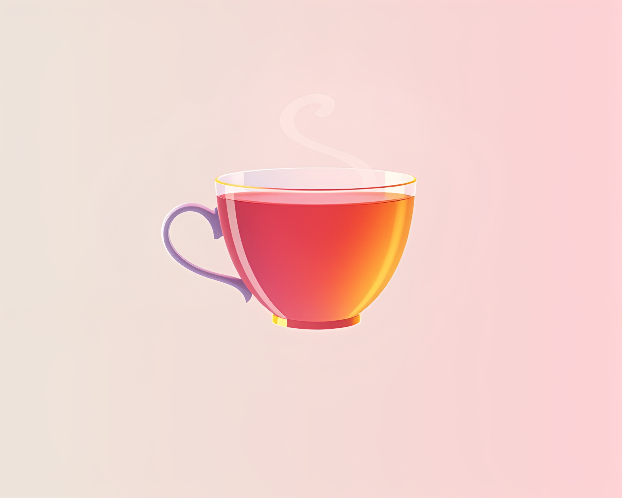 Floating tea cup in pastel silhouette illustration – free AI stock image