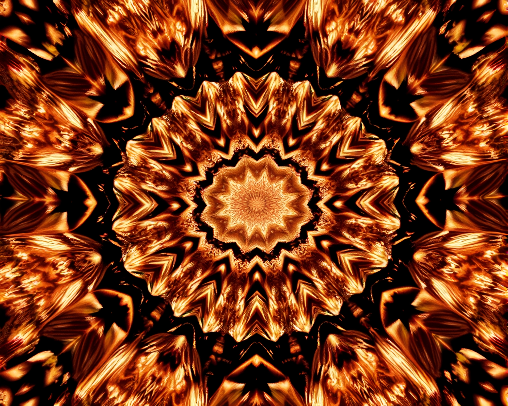 Kaleidoscope Pointillism in Sepia: Scan Lines Fantasy – free AI stock image