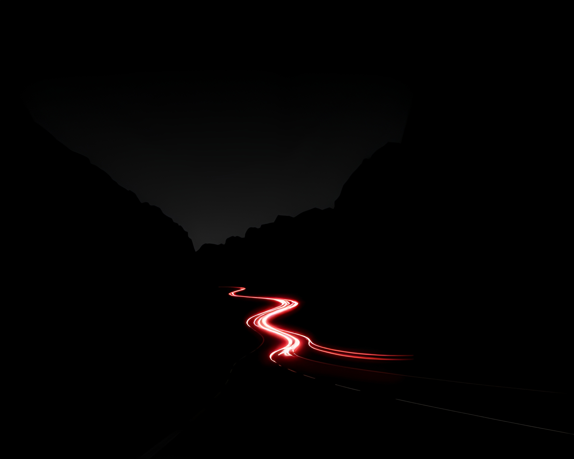 Car Light Trails Through Noir Canyon Illustration – free AI stock image