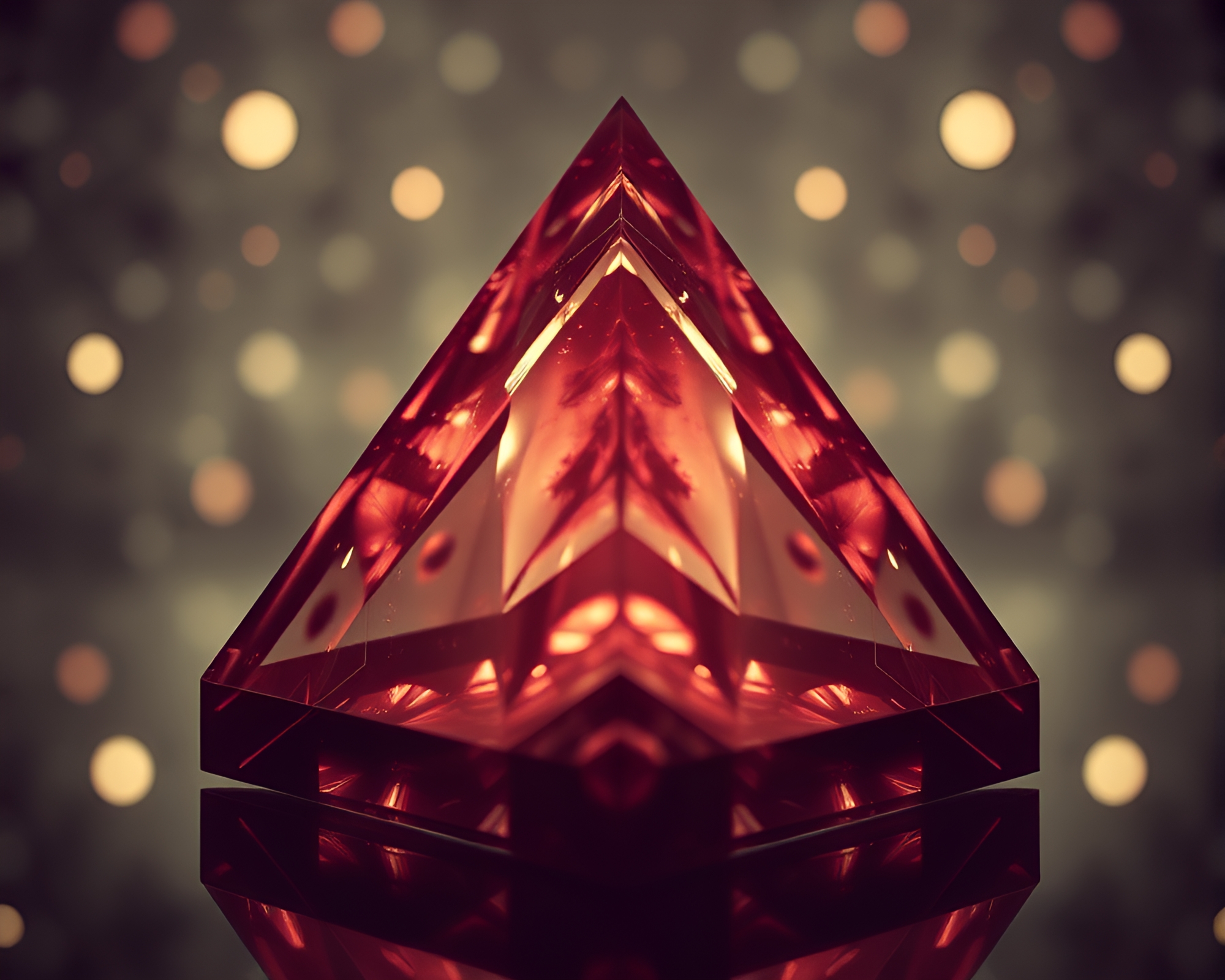 Glass Pyramid in Desaturated Kaleidoscope – free AI stock image
