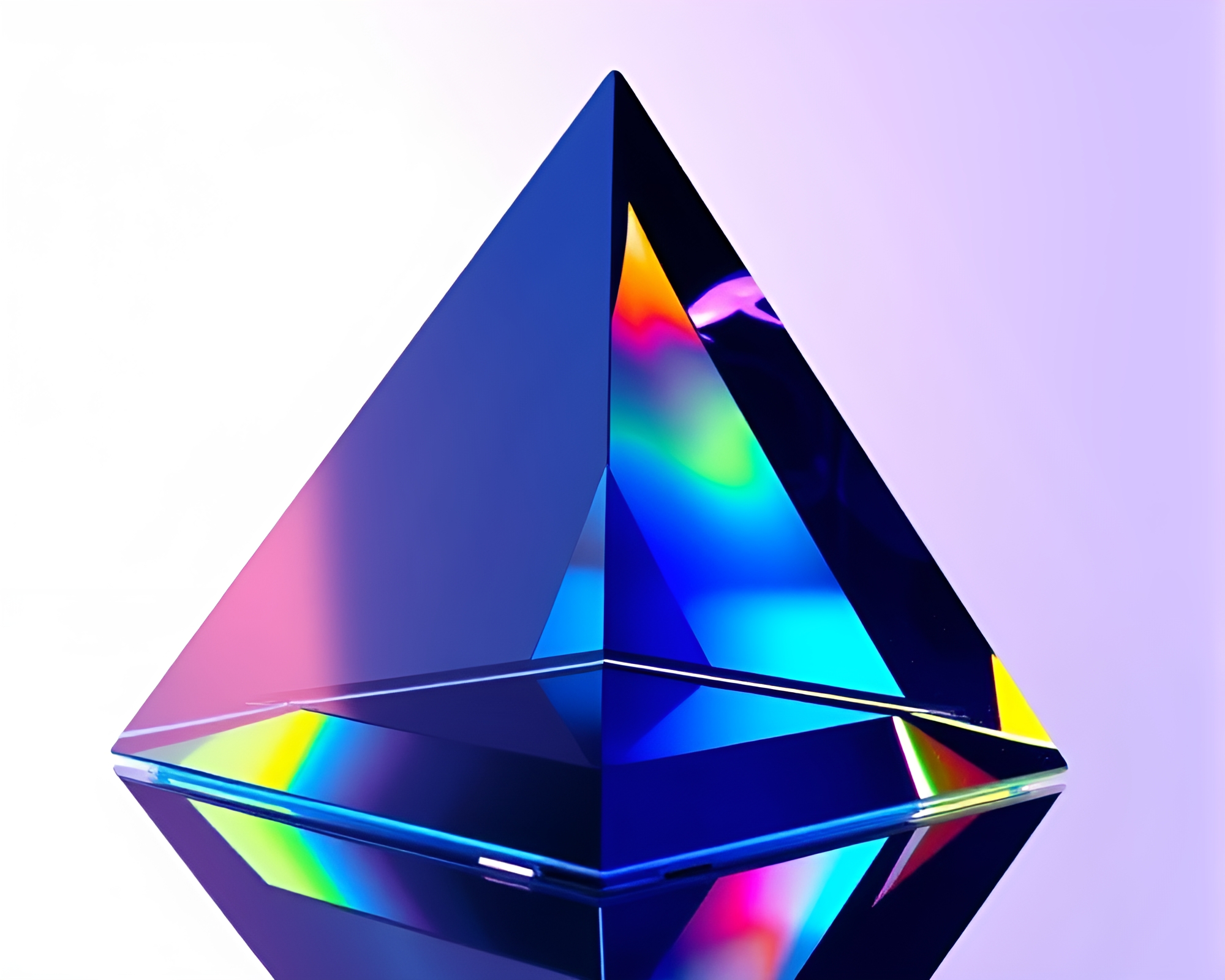 Ultraviolet Glass Pyramid Tempered Painting Composition – free AI stock image