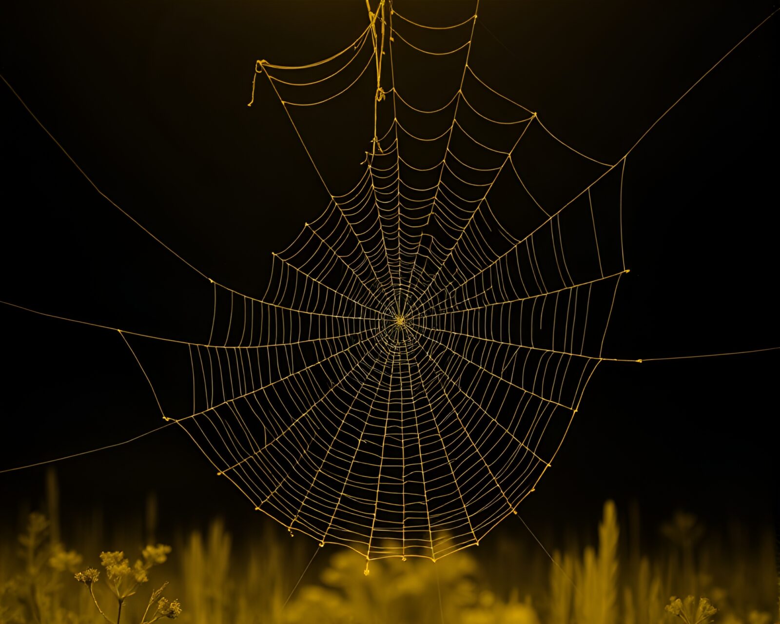 Astral projection themed infrared photo with monochrome yellow tones