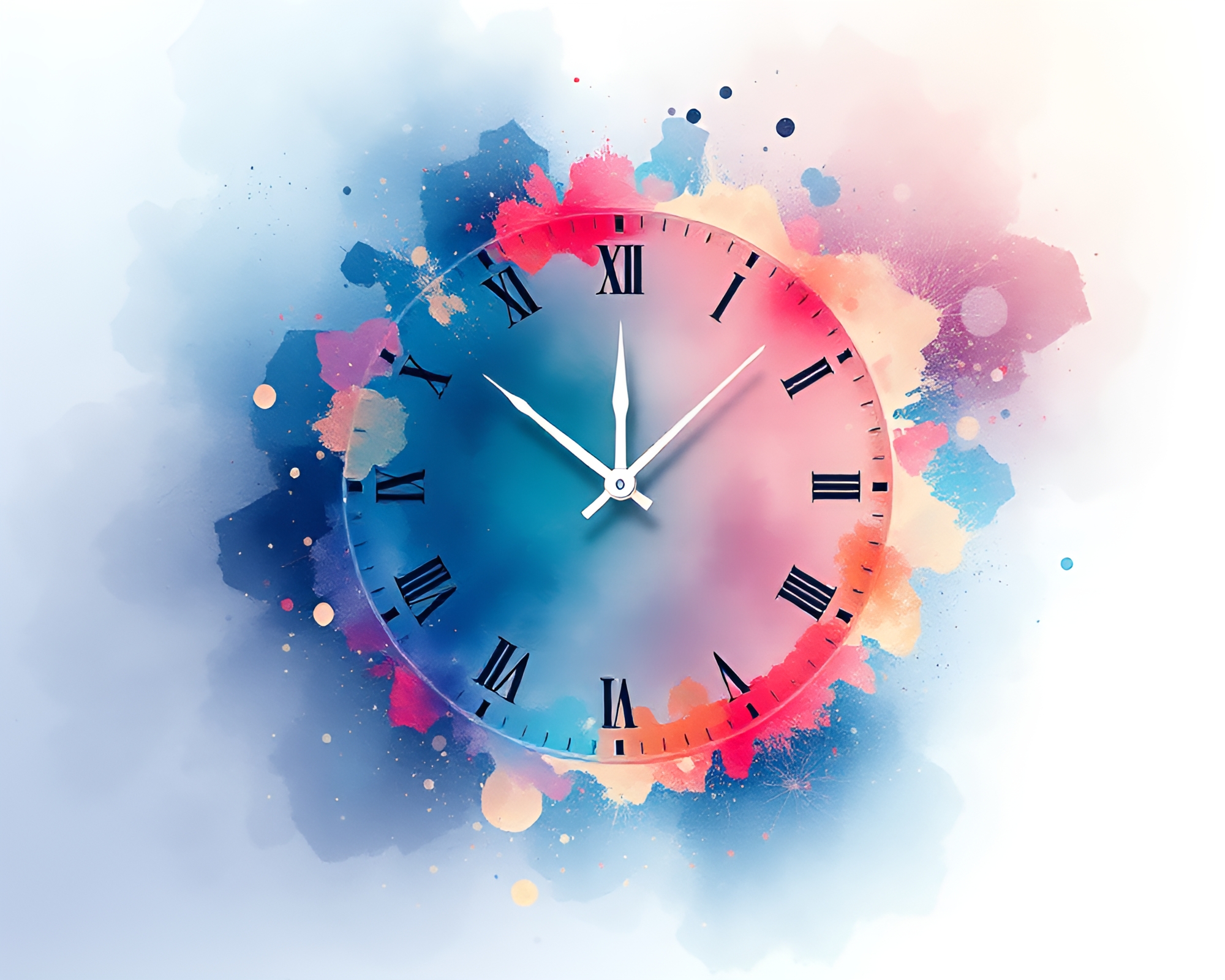 Ethereal Floating Particles Surrounding a Chrono Clock – free AI stock image