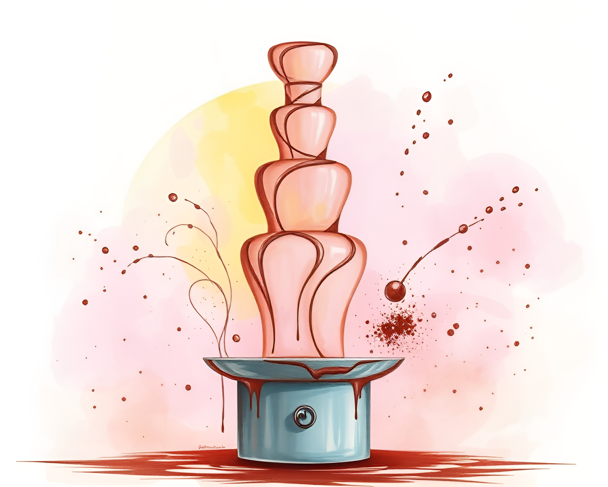 Chocolate Fountain Fantasy: Pastel Cascade of Sweetness – free AI stock image