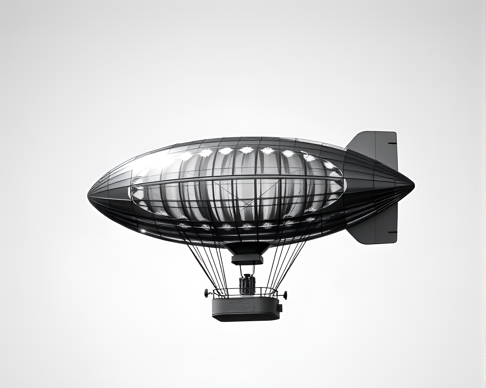 Off-Center Zeppelin: Crystal Clarity Visualization – free AI stock image