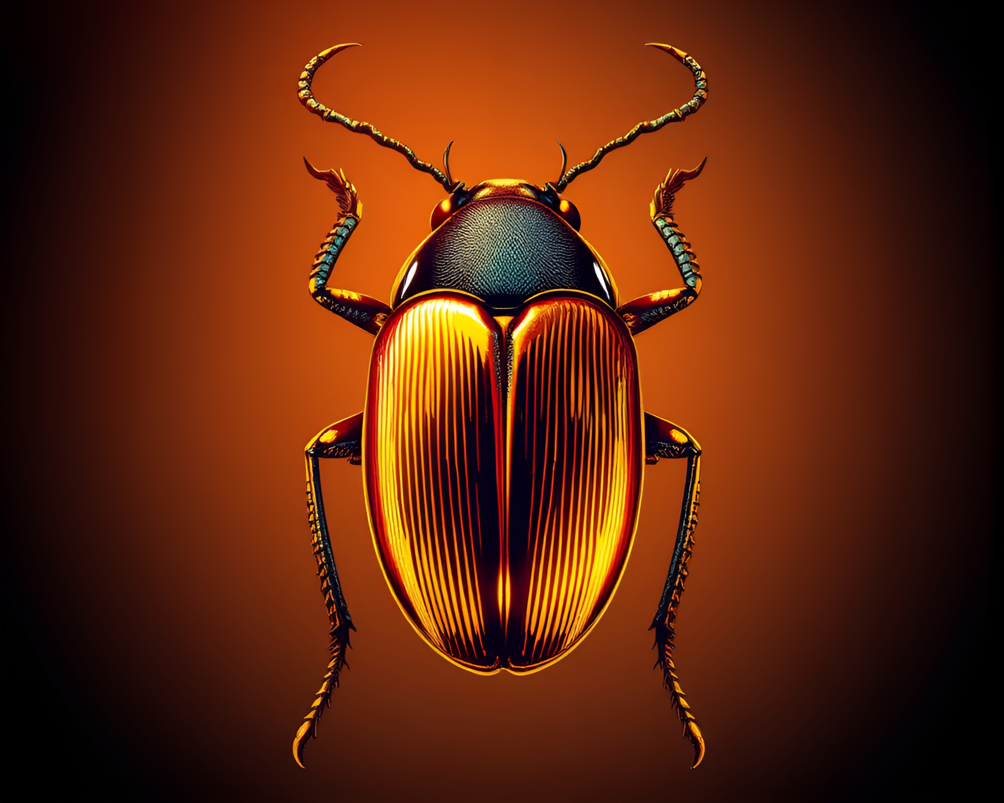 Retro Beetle with Gilded Highlights Vector Art – free AI stock image