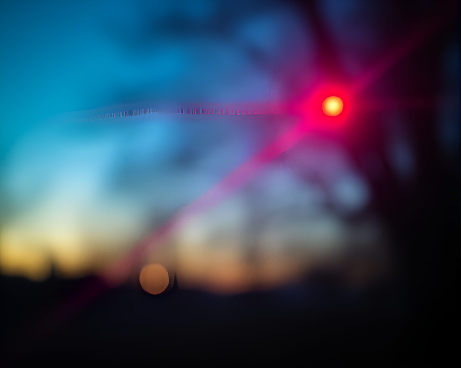 Chromatic aberration captures fairy in chiaroscuro light fantasy scene