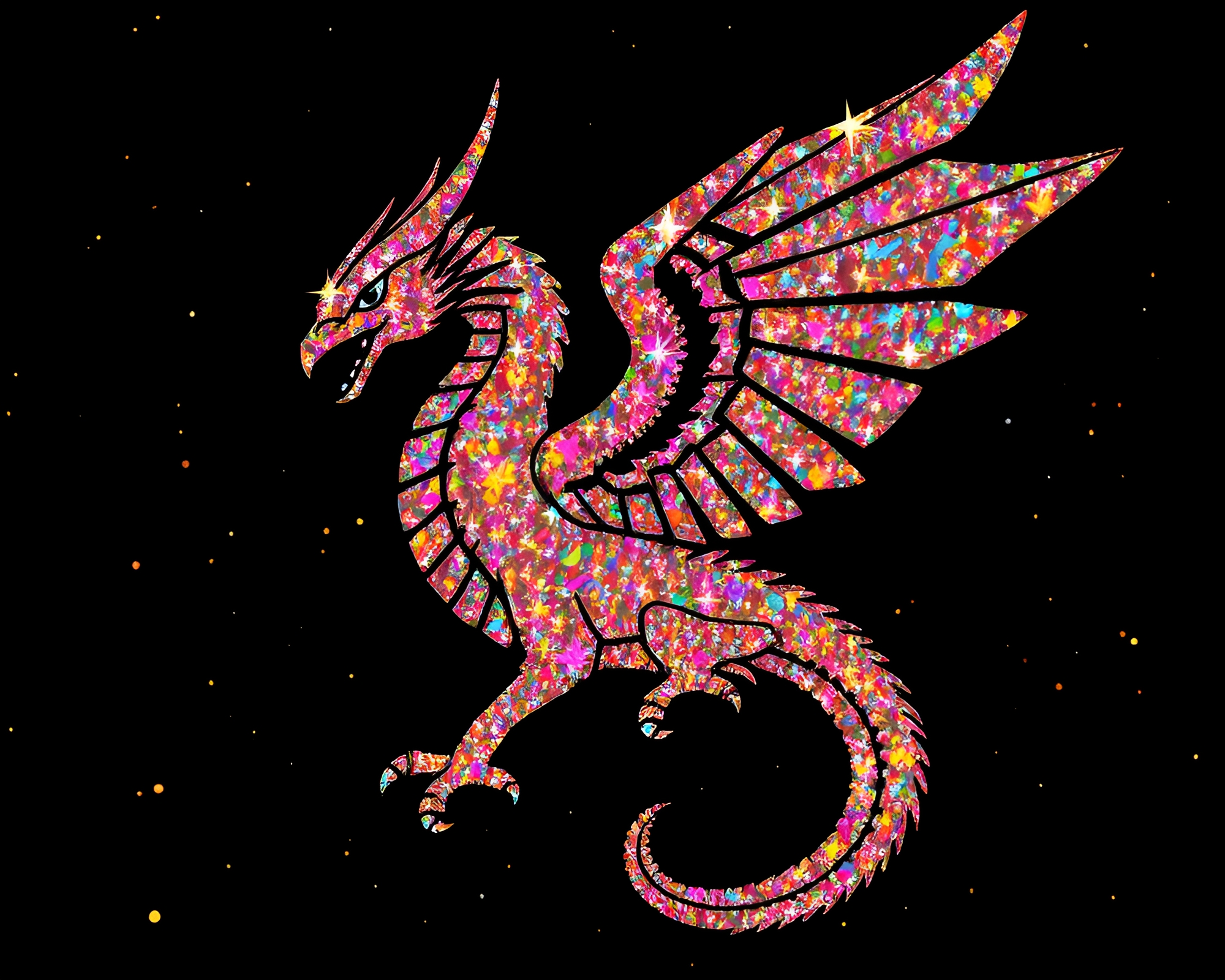 Glitch Art Gryphon Crosshatching Composition – free AI stock image