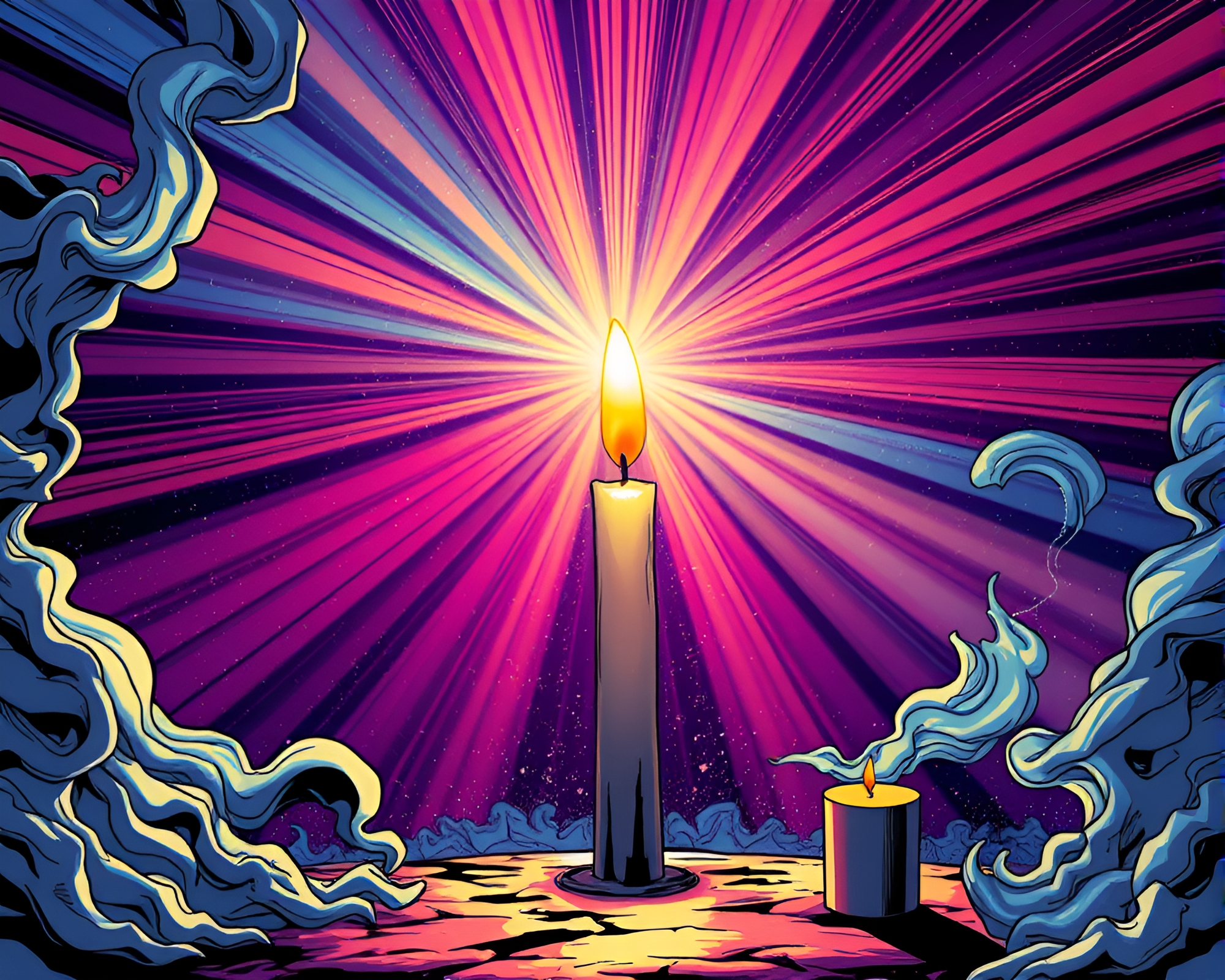 Interdimensional Portal Illuminated by Sunbeam Candle Smoke – free AI stock image
