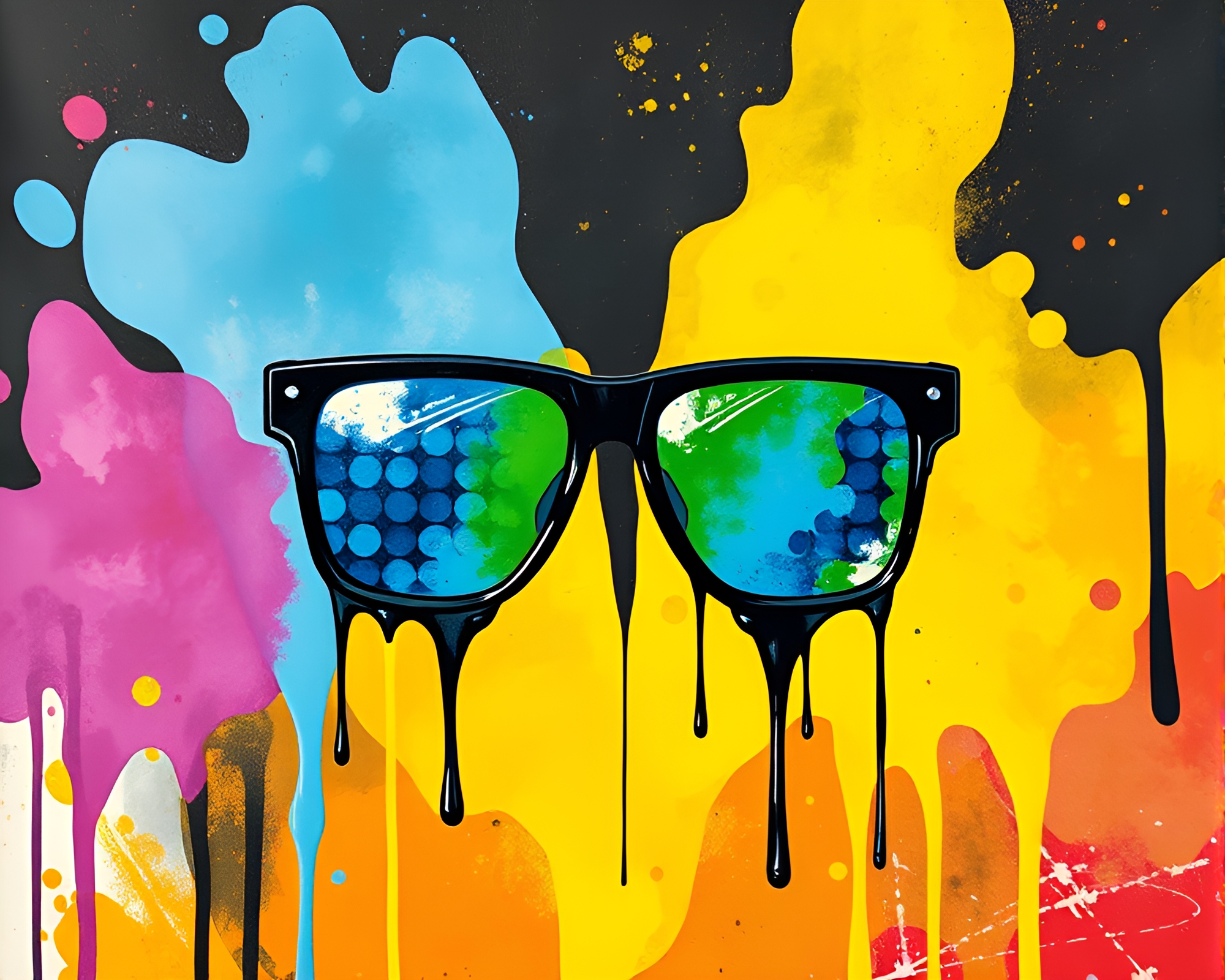 Urban Art: Graffiti Drips in Augmented Reality Spectacles – free AI stock image