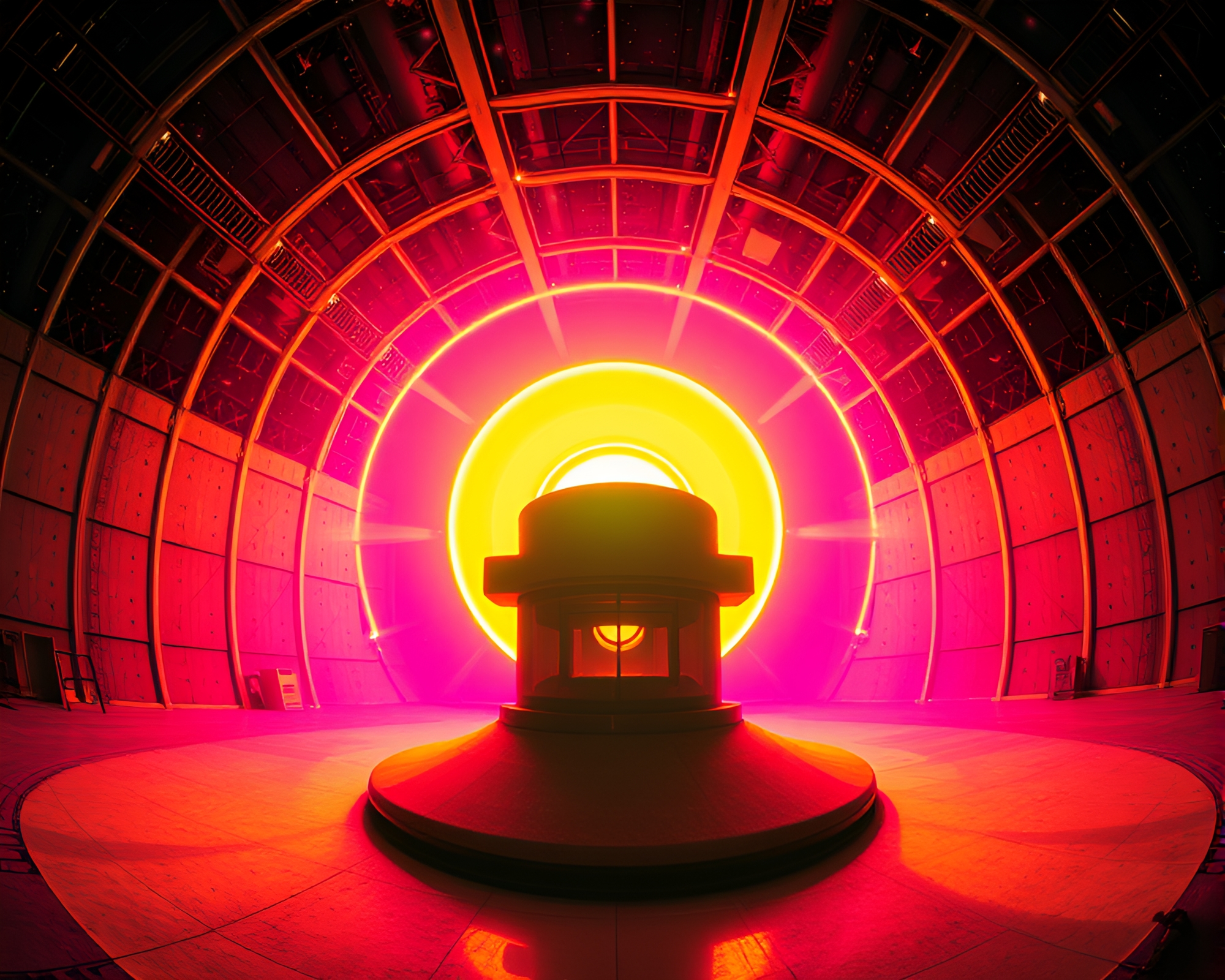 Zero-point Energy Reactor in Pop Art Fisheye Style – free AI stock image